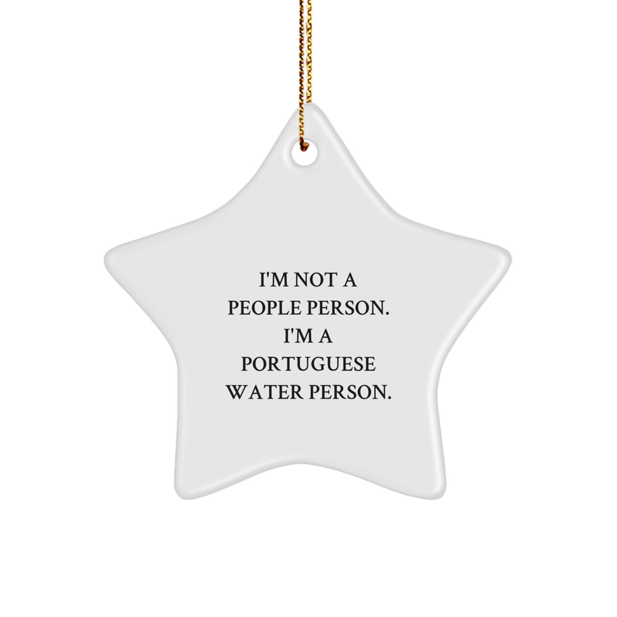 Portuguese Water Dog Star Ornament, Funny Quote Gifts from Men to Women for Friends, &#39;I&#39;m Not A People Person. I&#39;m A Portuguese Water Person.&#39; Christmas Unique Gifts - Image 1