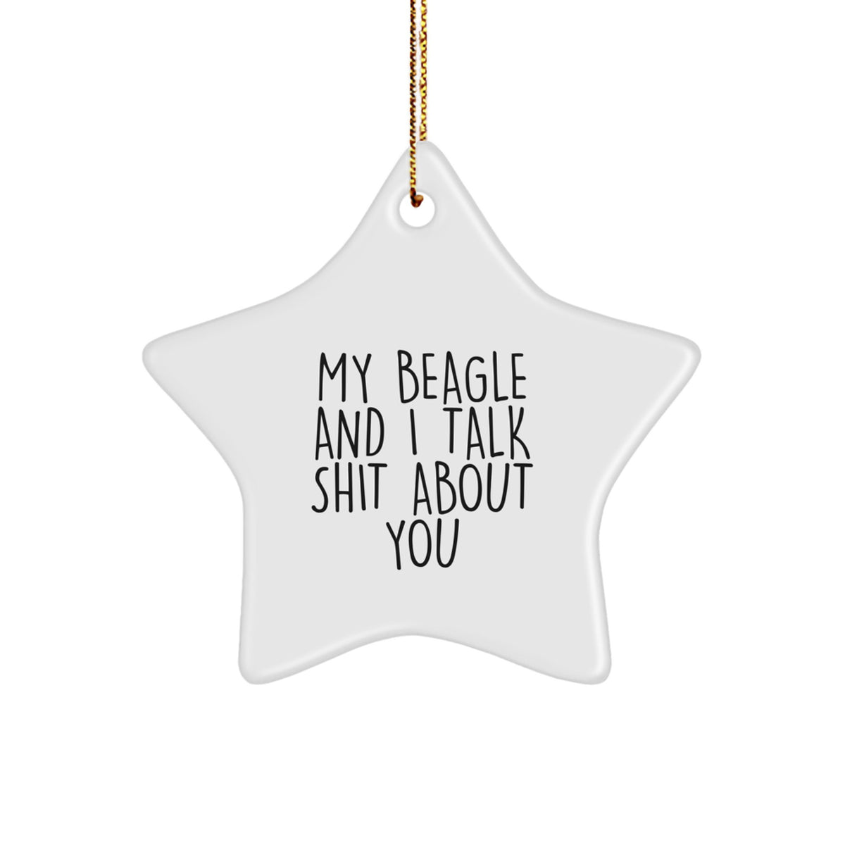 Funny Beagle Dog Gifts from Men to Friends at Christmas, Star Ornament, My Beagle And I Talk Shit About You - Image 1
