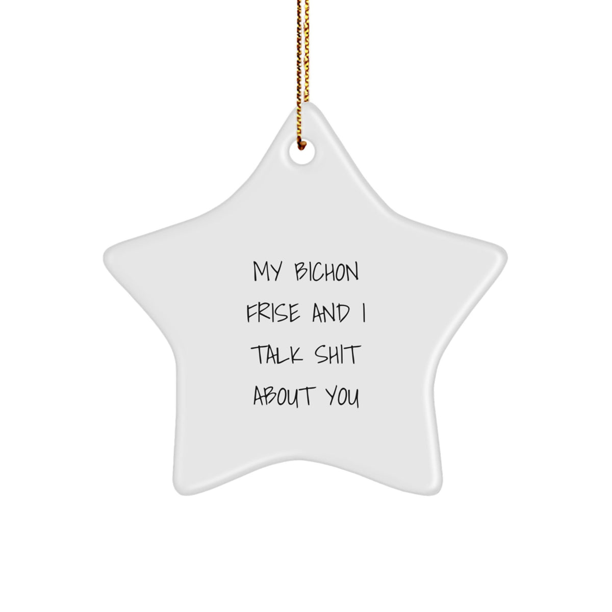 Playful Bichon Frise Star Ornament for Friends – Christmas Gift - Image 1