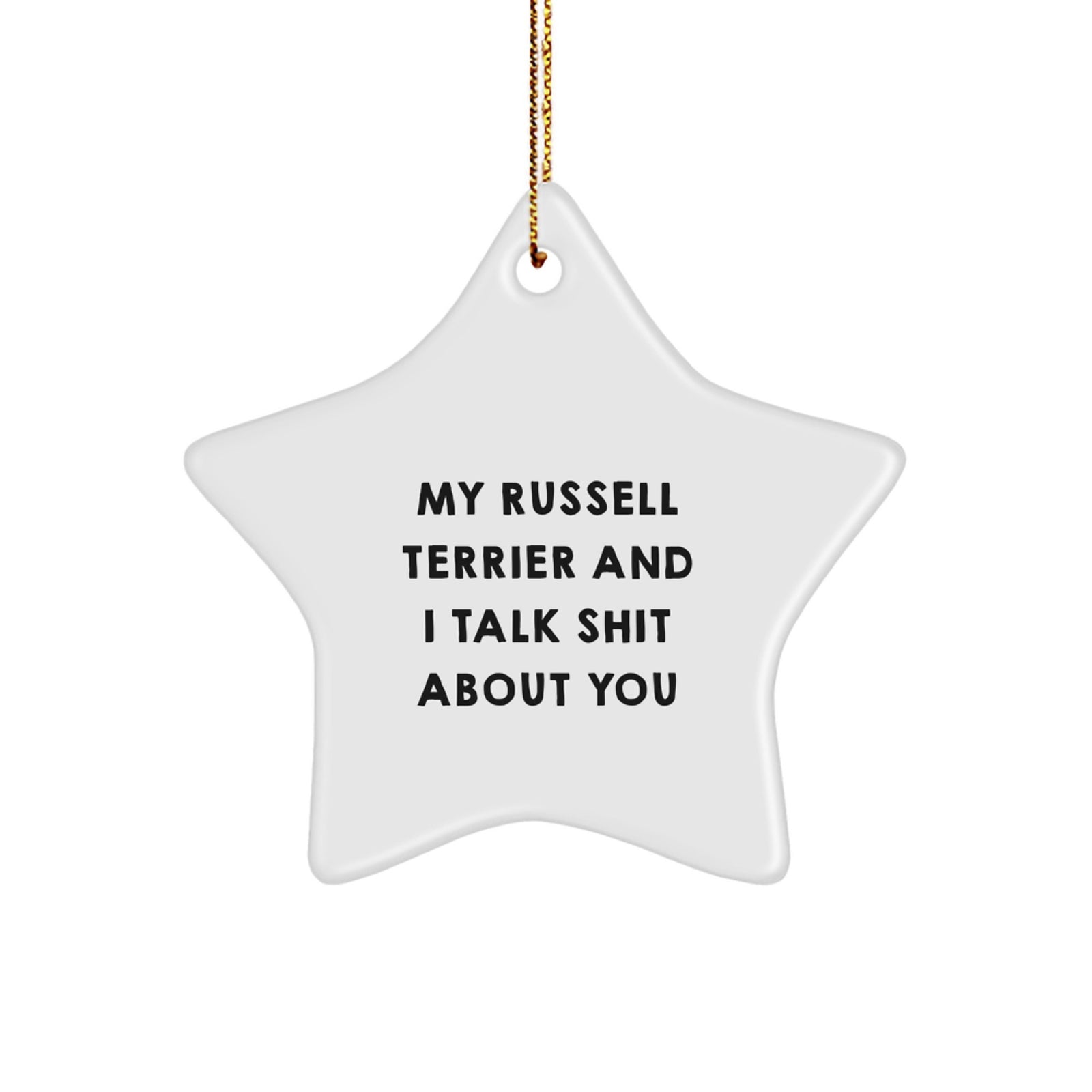 Funny Russell Terrier Dog Star Ornament Gifts from Friends, Perfect for Russell Terrier Lover Christmas Decorations, Funny Star Ornament for Russell Terrier Dog Owners - Image 1