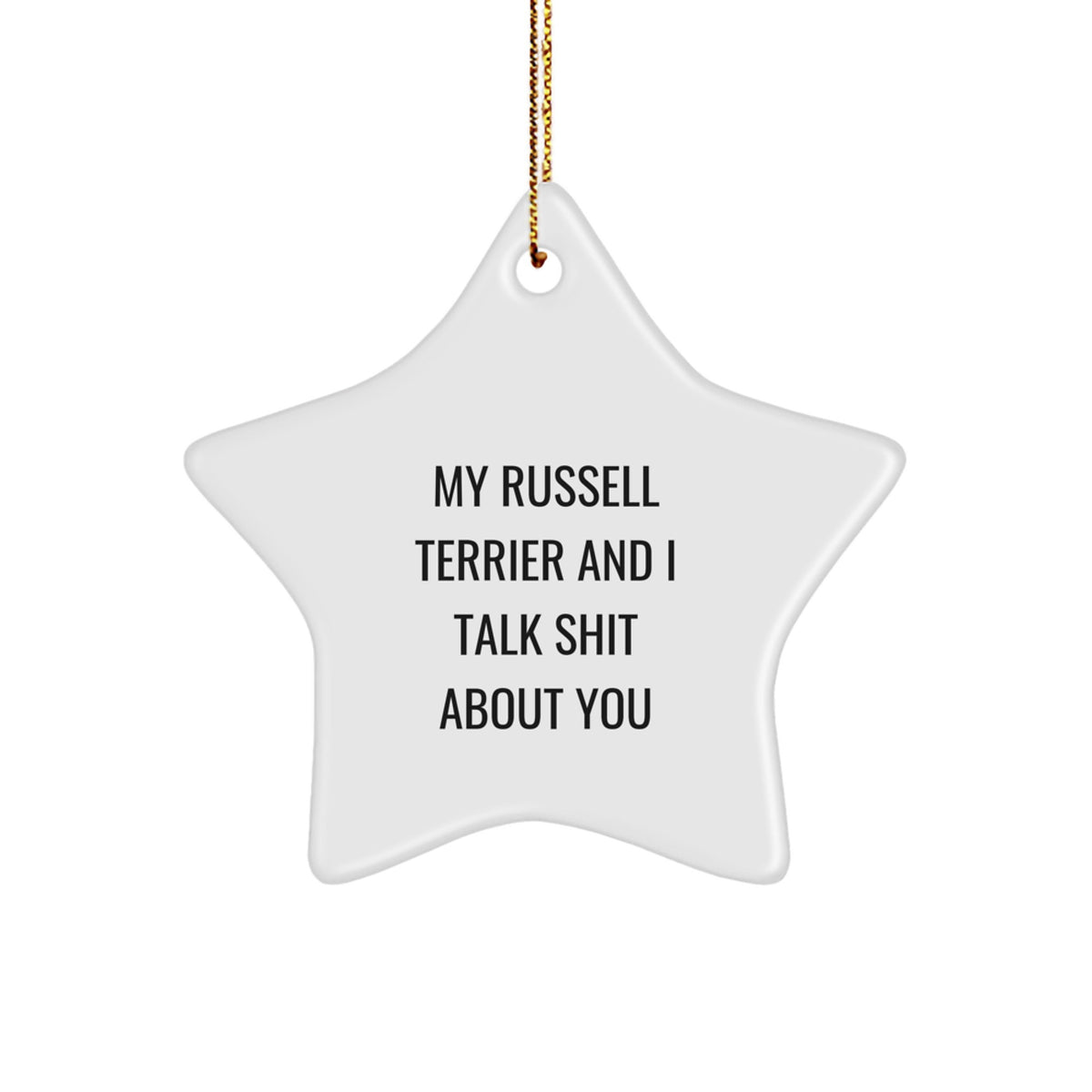 Funny Russell Terrier Dog Gifts from Family for Russell Terrier Dog Lover Star Ornament - Image 1