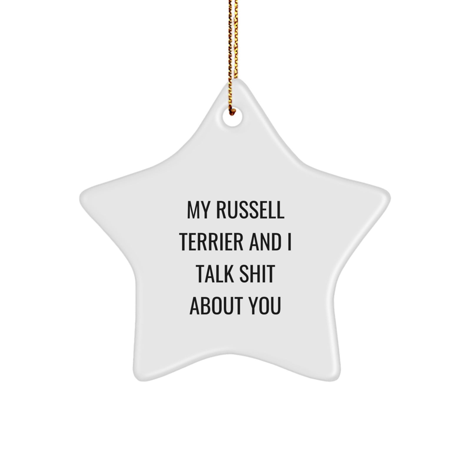 Funny Russell Terrier Dog Gifts from Family for Russell Terrier Dog Lover Star Ornament - Image 1