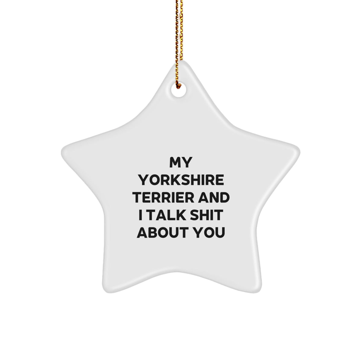 Christmas Gift Yorkshire Terrier Star Ornament for Her Present - Image 1