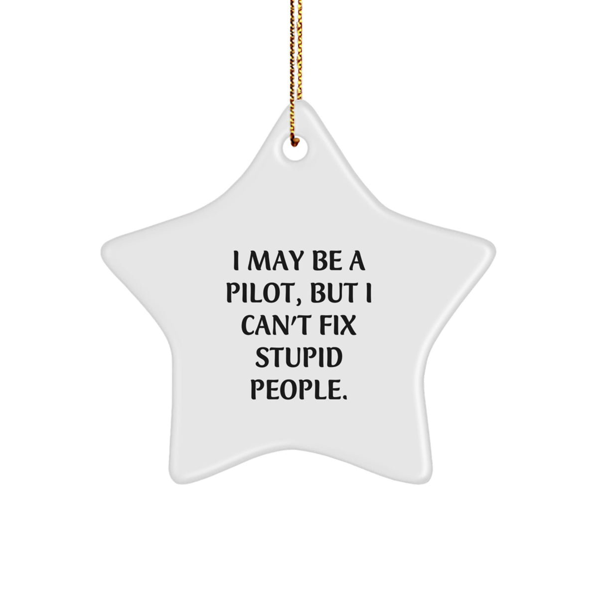 Funny Pilot Gifts for Christmas, Men, Friends, Coworkers, Star Ornament with I May Be A Pilot Quote - Image 1