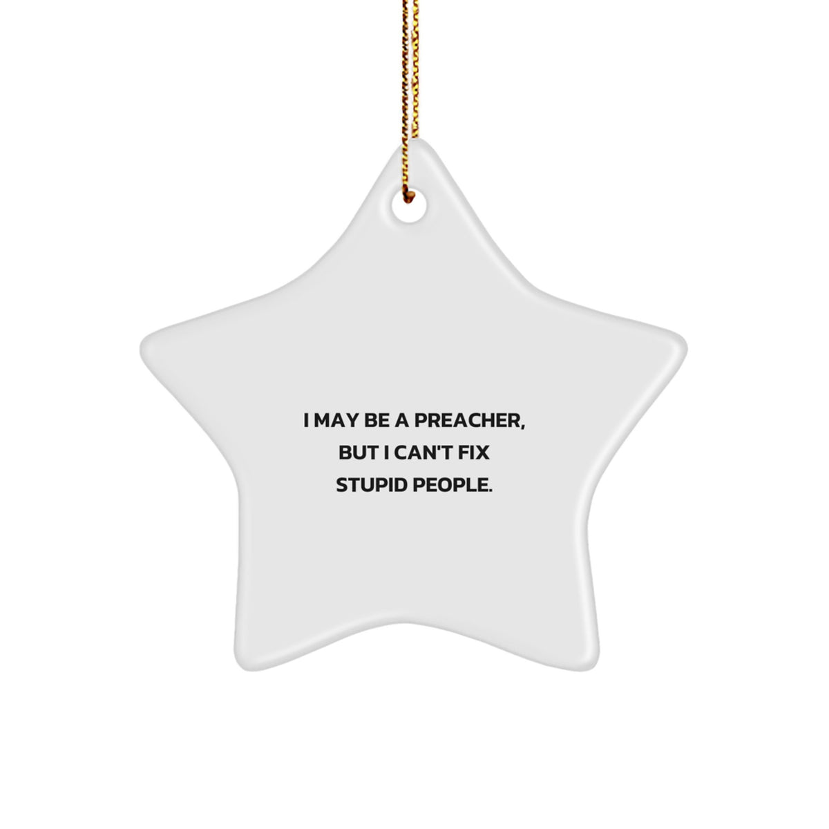 Preacher Gifts for Men Funny Star Ornament from Friends, Star Shaped Christmas Unique Items for Preacher - Image 1