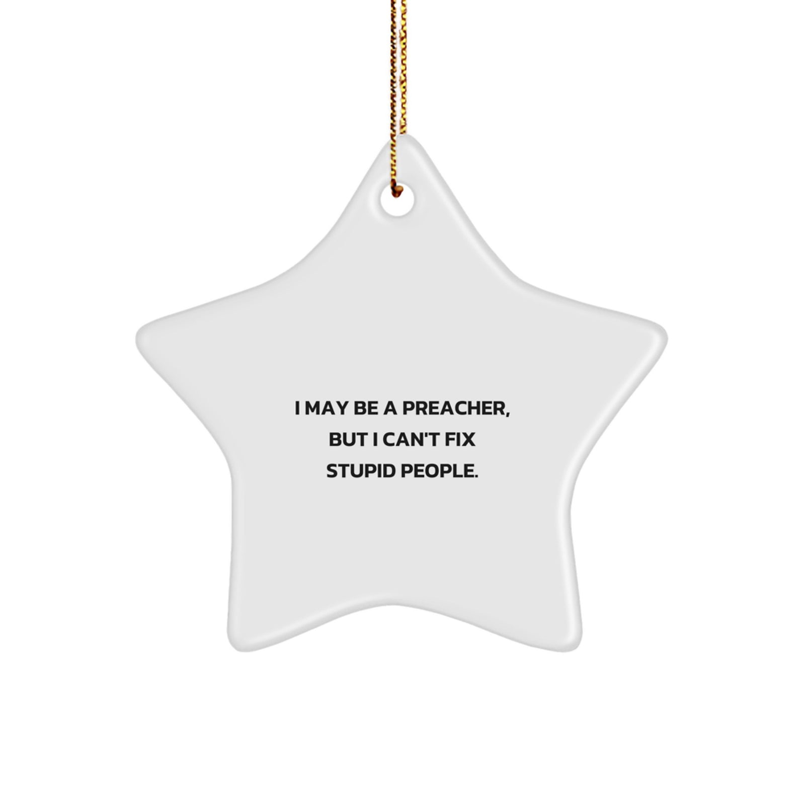 Preacher Gifts for Men Funny Star Ornament from Friends, Star Shaped Christmas Unique Items for Preacher - Image 1