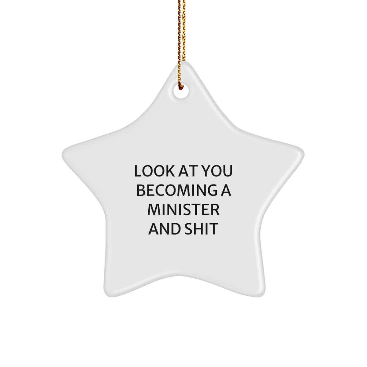 Funny Minister Star Ornament Gifts for Ministers from Friends and Family, Unique Christmas Star Decoration - Image 1