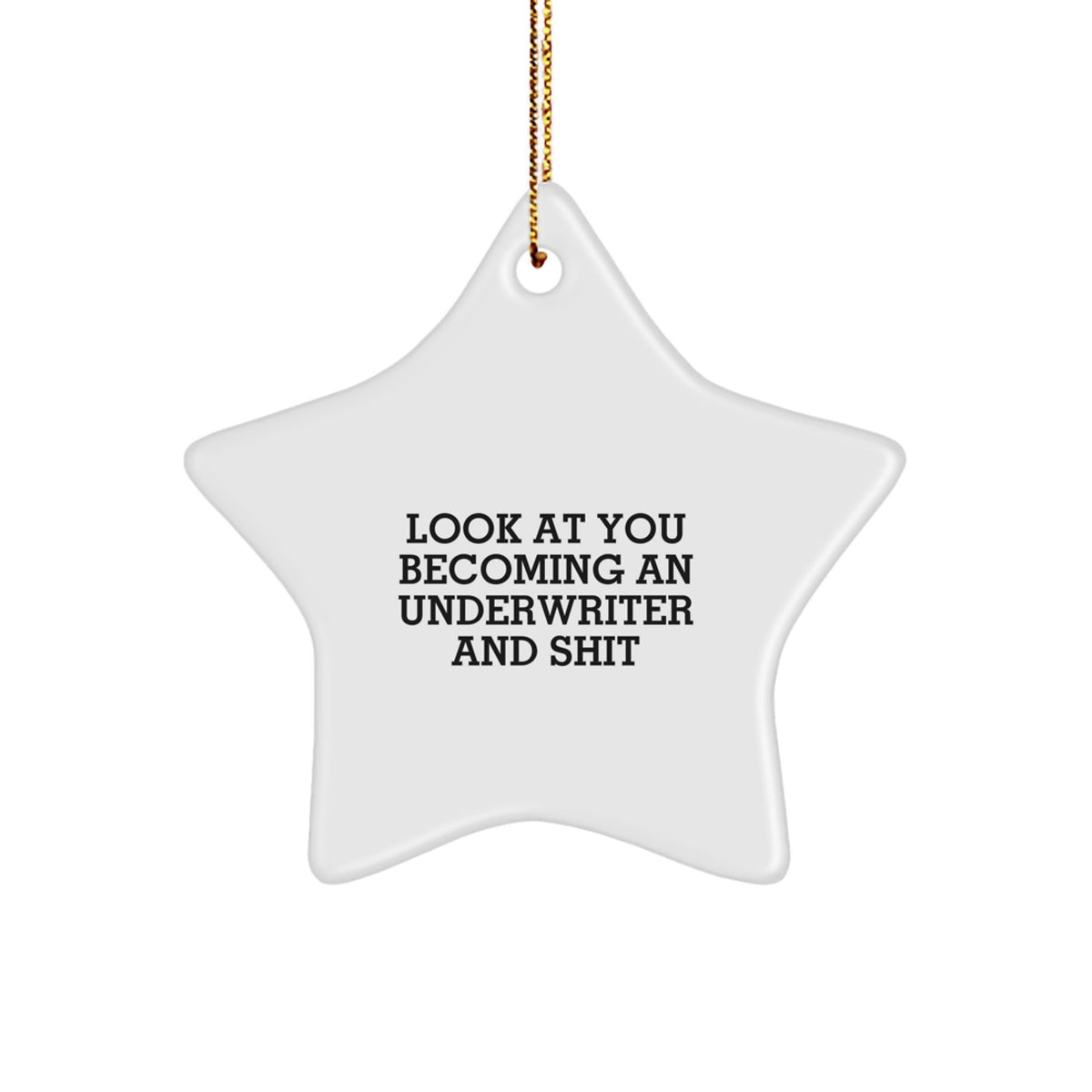 Sarcastic Underwriter Christmas Ornament Gift for Friends - 'Look At You - Image 1