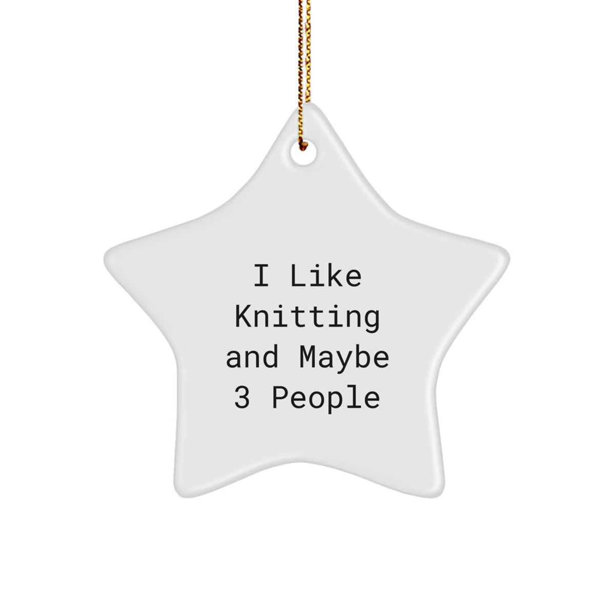 Funny Knitting Gifts from Friends, Star Ornament for Knitting Enthusiasts, Christmas Unique Decorations - Image 1