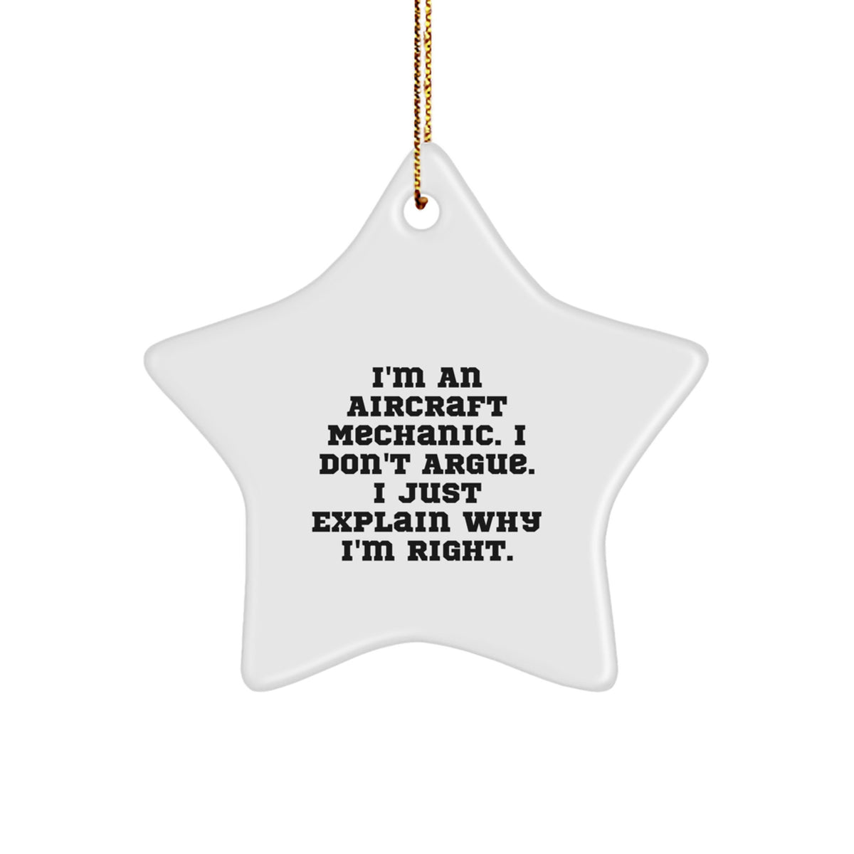 Favorite Aircraft Mechanic Christmas Ornament Gift for Kids - I Don't - Image 1