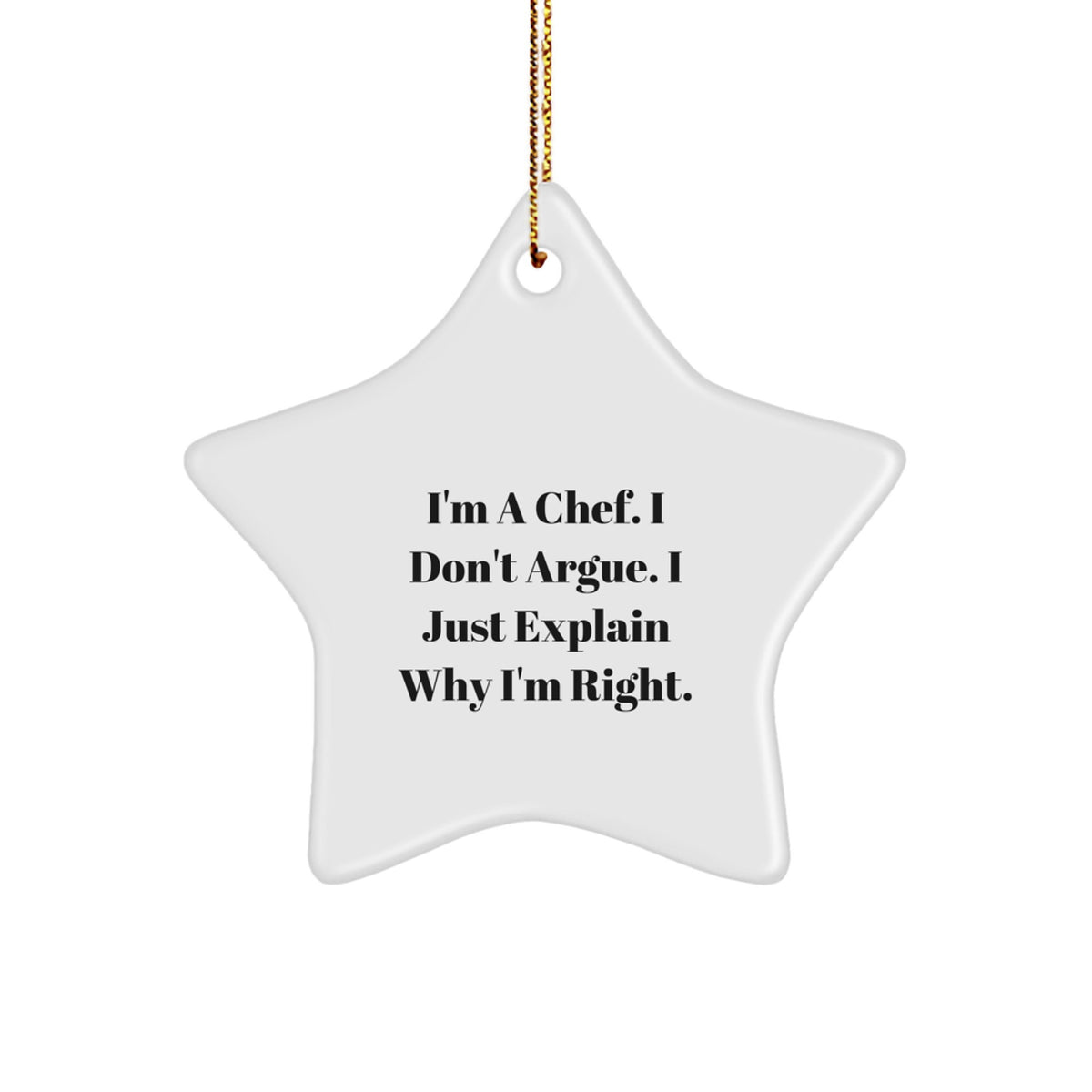 Funny Chef Star Ornament Gifts from Men to Chef Friends on Christmas Unique - Image 1