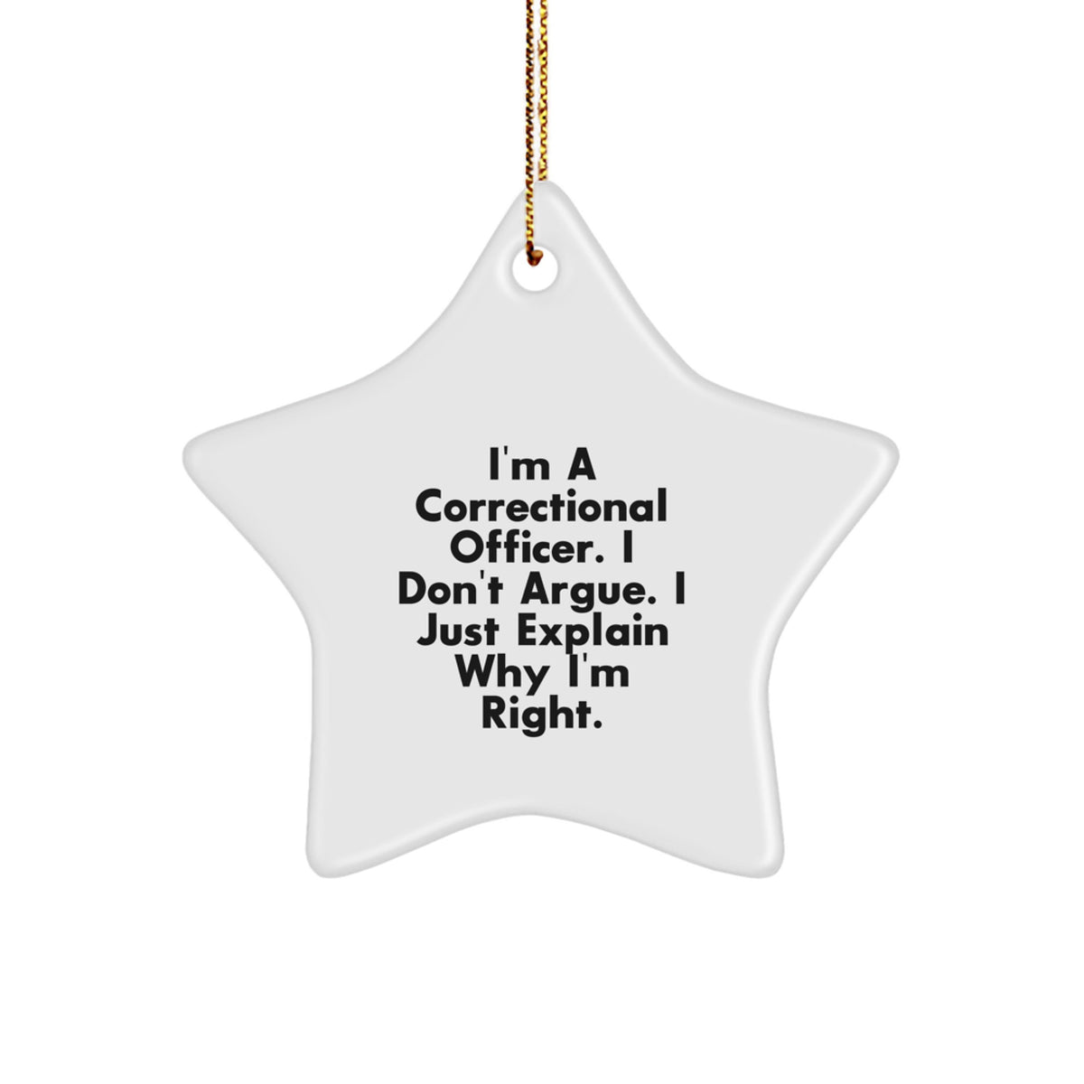 Funny Correctional Officer Gifts from Friends - Correctional Officer Star Ornament for Christmas Unique Gifts - Image 1