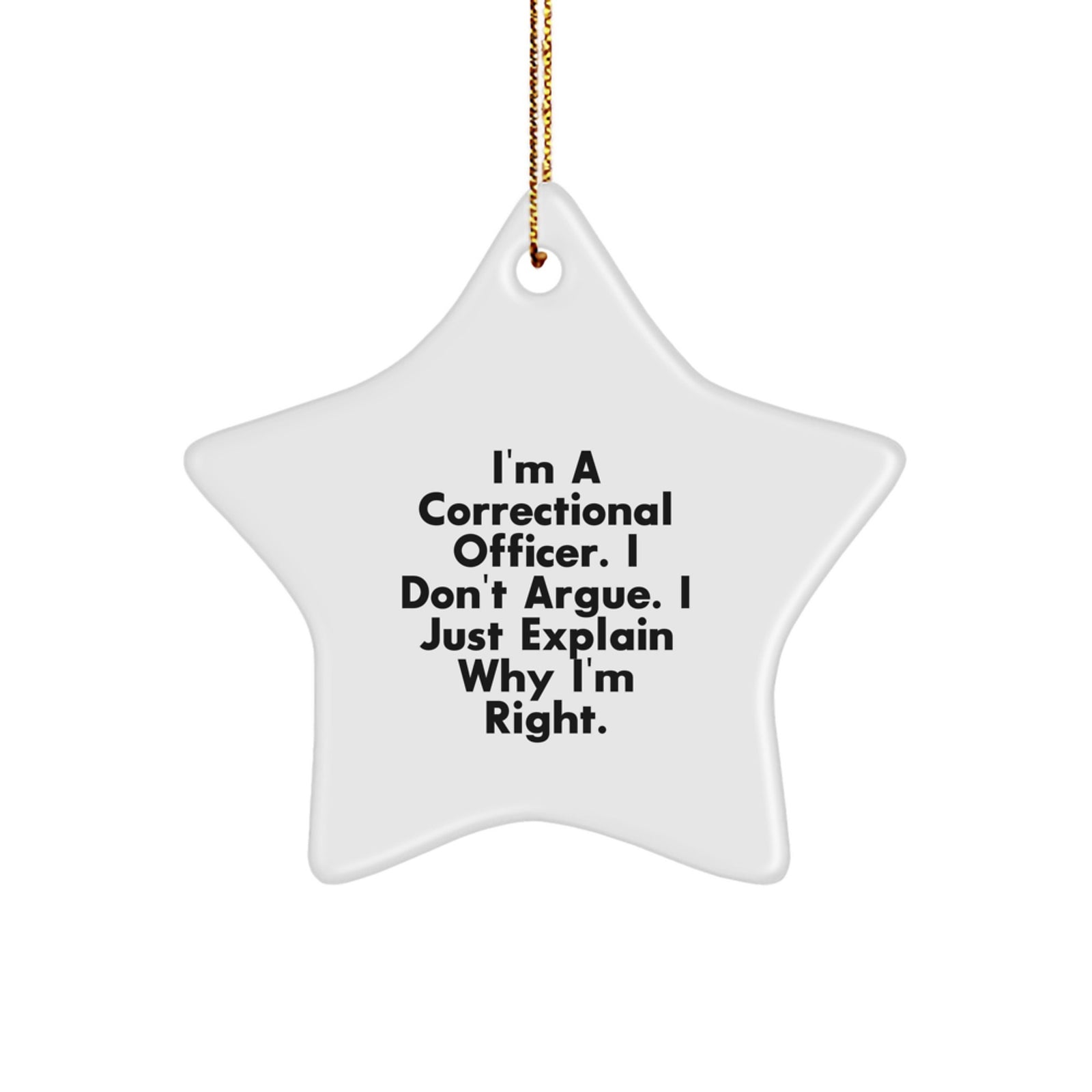 Funny Correctional Officer Gifts from Friends - Correctional Officer Star Ornament for Christmas Unique Gifts - Image 1