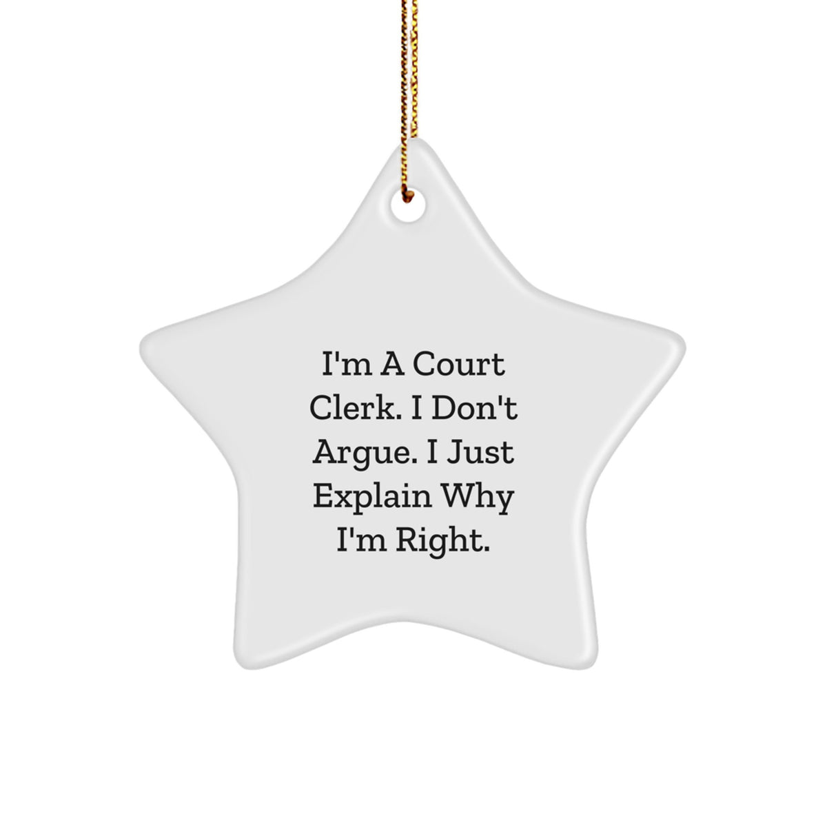 Court Clerk Keepsake Christmas Ornament for Him Bright Shine Gift - Image 1