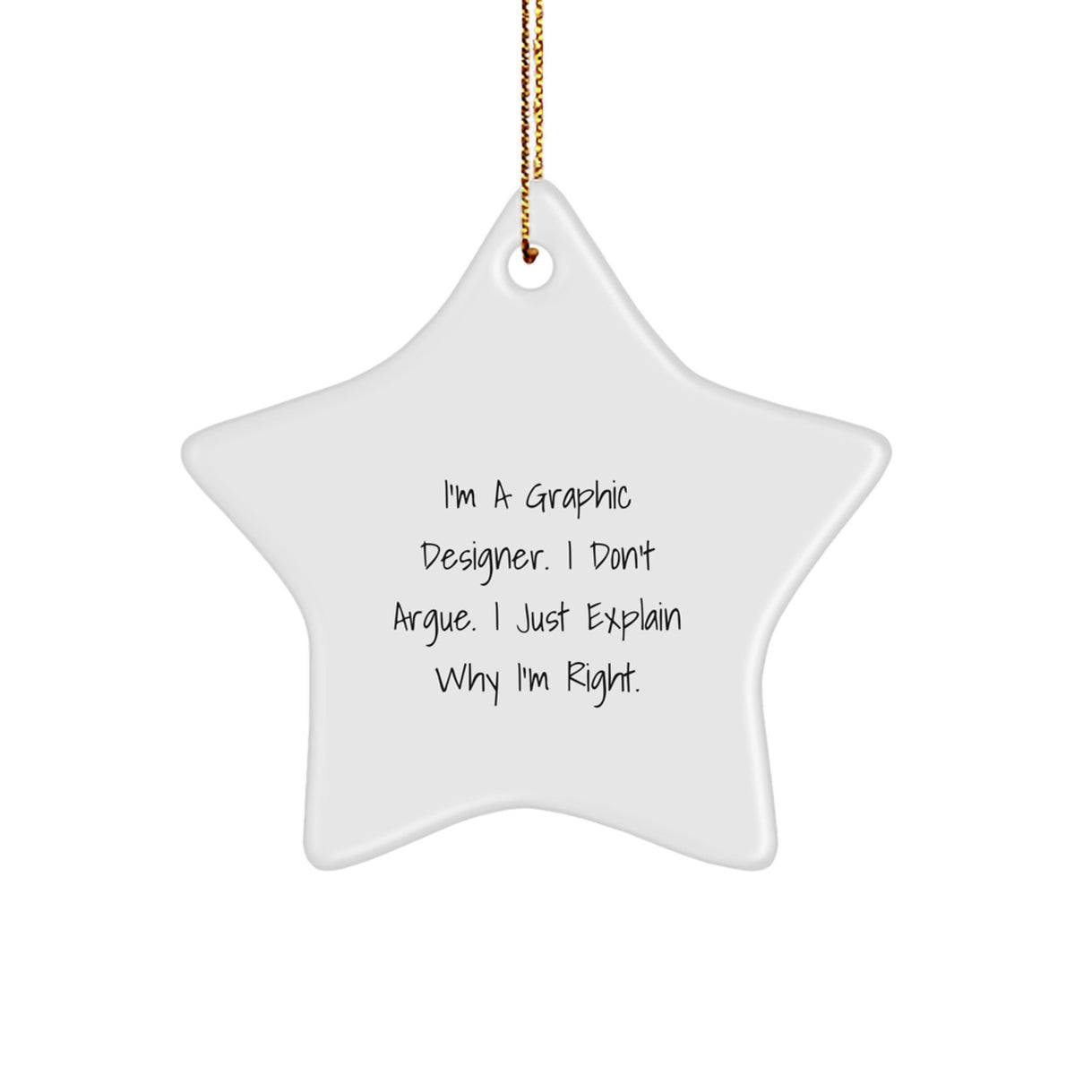 Funny Gift for Graphic Designer, Star Ornament, Christmas Unique Gifts from Friends, Coworkers, or Family for Graphic Designer - Image 1