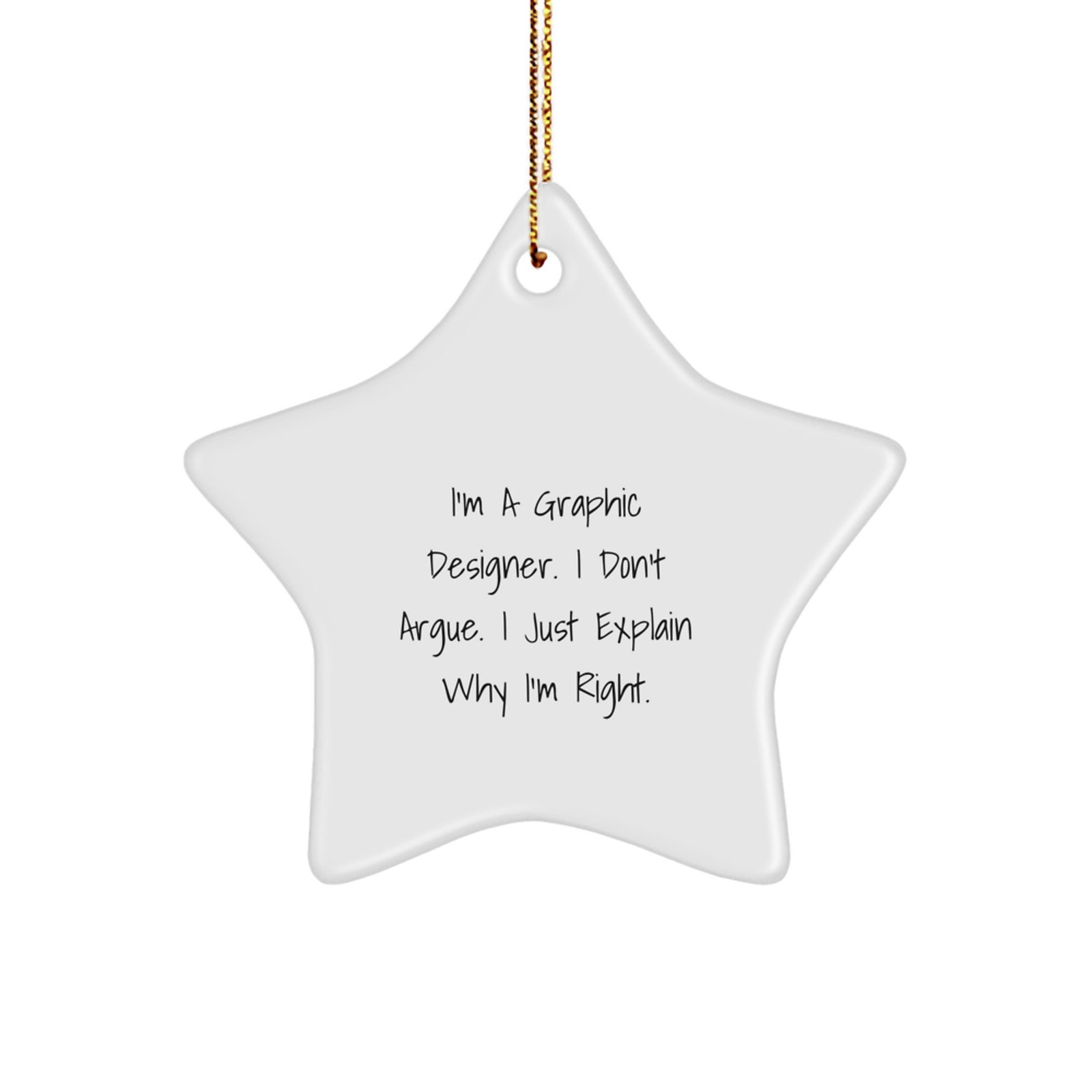 Funny Gift for Graphic Designer, Star Ornament, Christmas Unique Gifts from Friends, Coworkers, or Family for Graphic Designer - Image 1