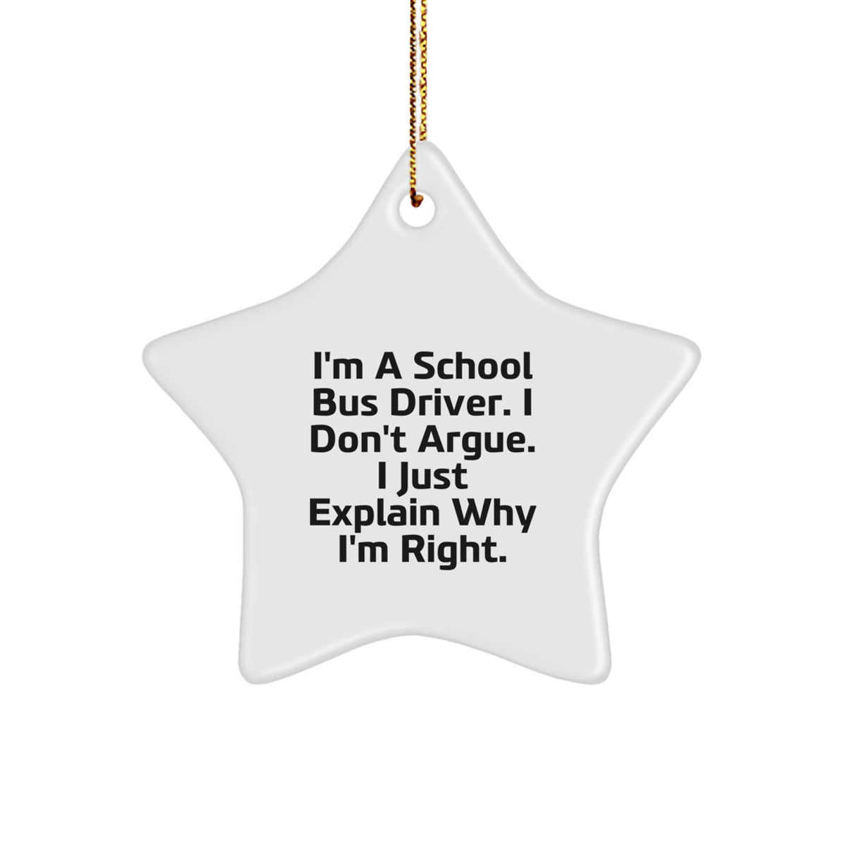 Funny School Bus Driver Gifts from Friends - Star Ornament for Christmas Unique Ideas for School Bus Driver Men - Image 1