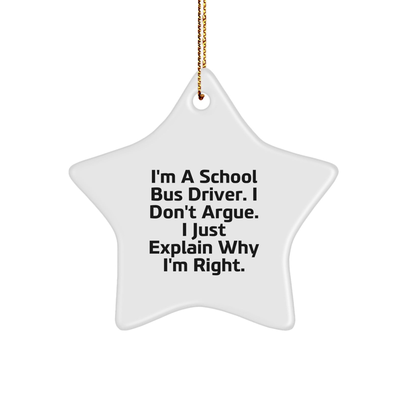 Funny School Bus Driver Gifts from Friends - Star Ornament for Christmas Unique Ideas for School Bus Driver Men - Image 1