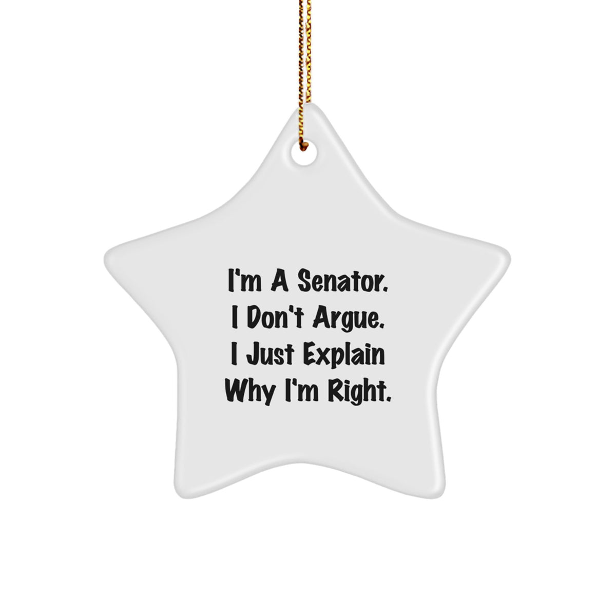 Funny Senator Star Ornament Gifts from Friends and Family for Senators, Unique Christmas Unique Gifts - Image 1
