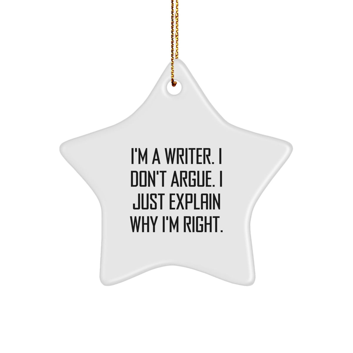 Writer Star Christmas Ornament for Coworkers Gift Idea - Image 1