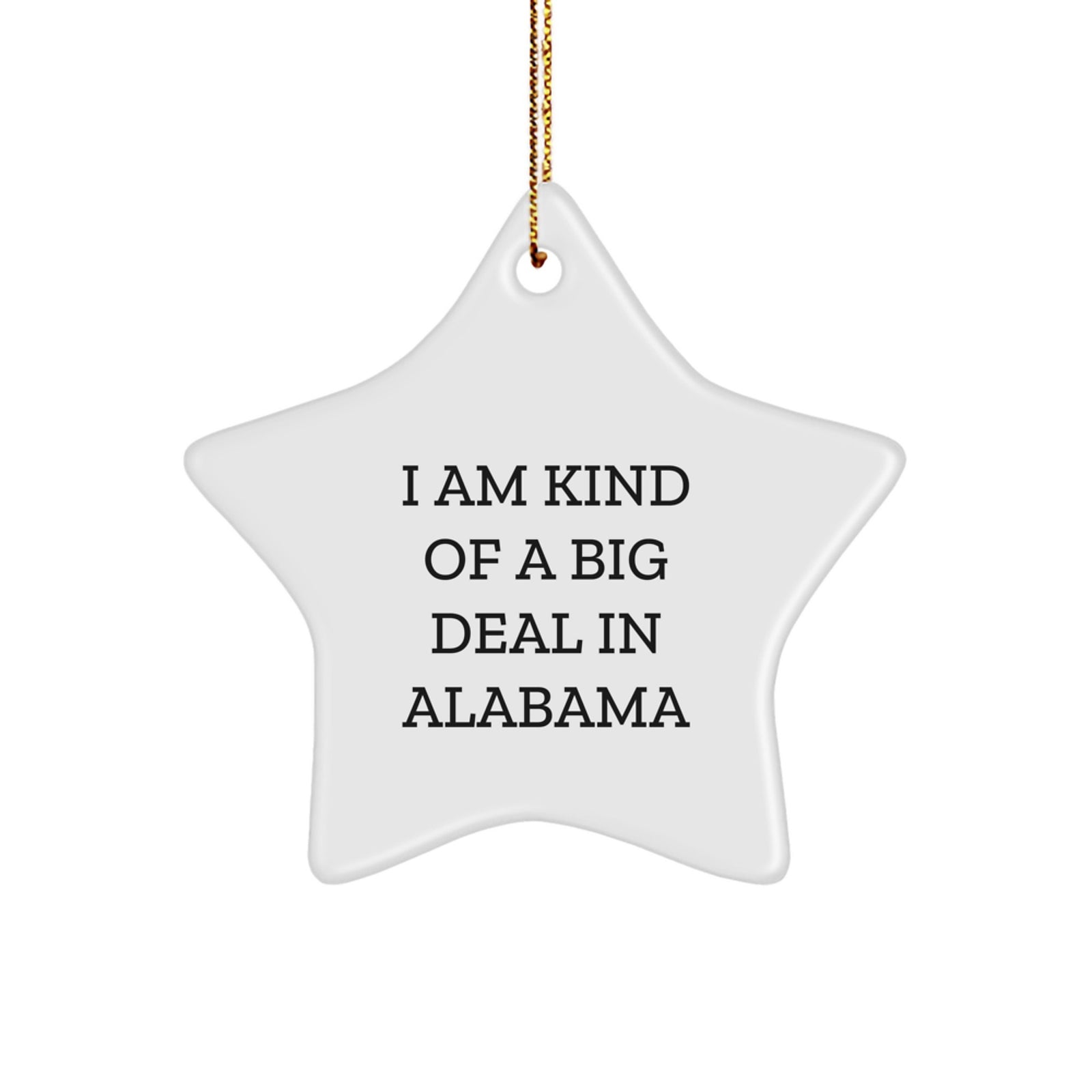 Funny Alabama Star Ornament, Gifts from Men to Friends, Christmas Unique Gifts, I Am Kind of a Prime Selection in Alabama Star Shaped Decoration - Image 1