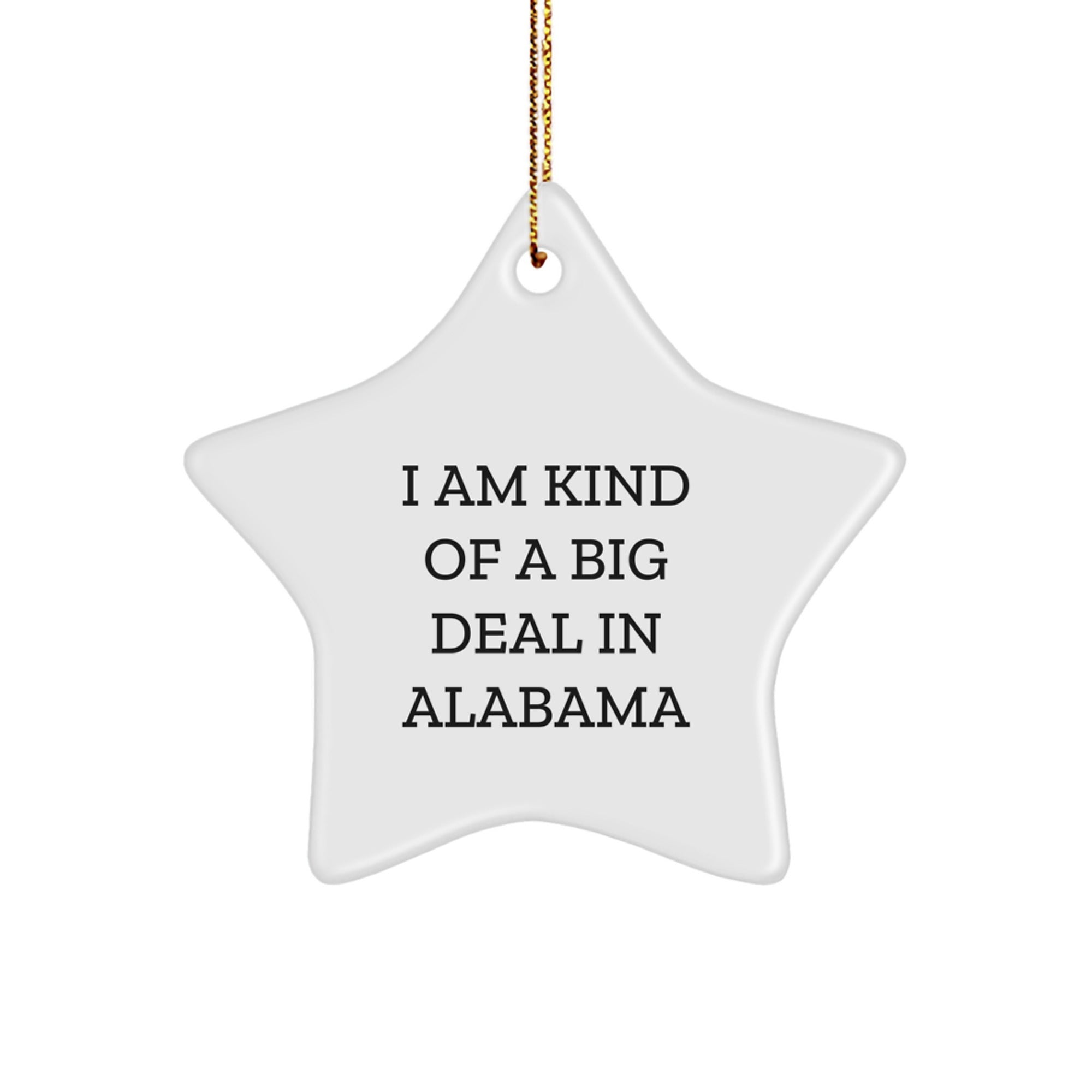 Funny Alabama Star Ornament, Gifts from Men to Friends, Christmas Unique Gifts, I Am Kind of a Prime Selection in Alabama Star Shaped Decoration - Image 1