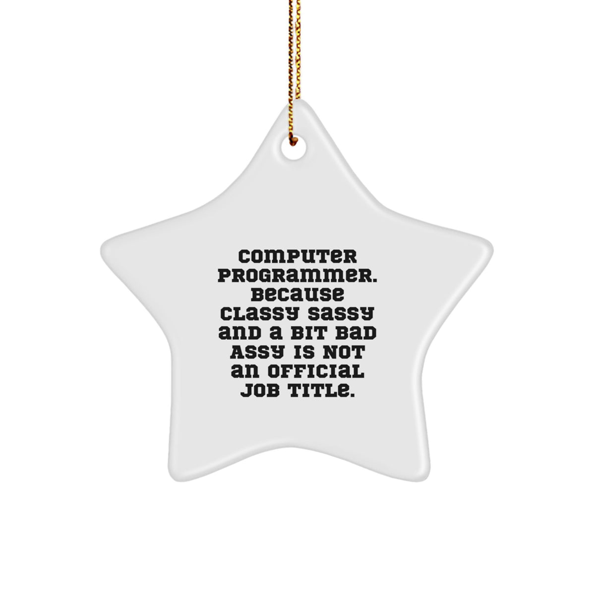 Funny Computer Programmer Gifts, Star Ornament for Men, Women, Friends, Coworkers, Family, Christmas Unique, Classy Sassy And A Bit Fearlessy Is Not An Official Job Title. - Image 1