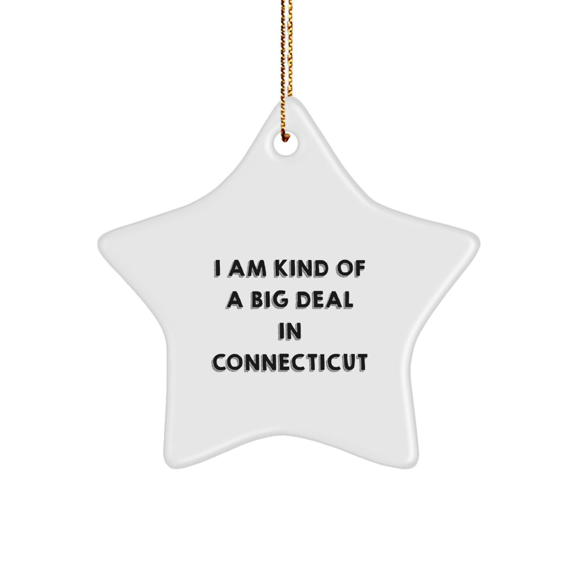 Funny Connecticut Star Ornament Gifts from Friends for Connecticut Men and Women - Image 1