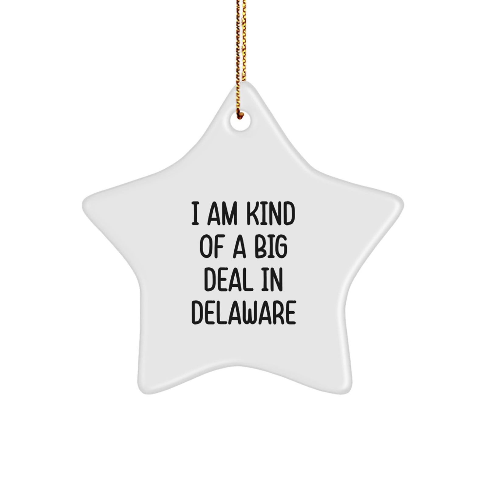 Delaware Star Ornament, Funny Gift for Friends, Family, or Coworkers from Delaware, Star Shaped, White Color, Christmas Unique Gifts, Gifts for Delaware - Image 1