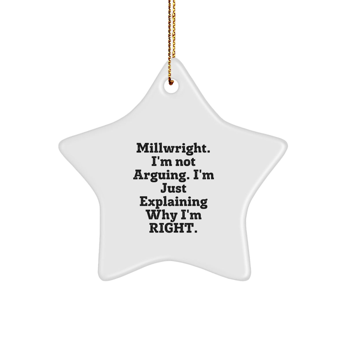 Funny Millwright Star Ornament, Gifts for Him, Christmas Unique Gifts from Friends - Image 1
