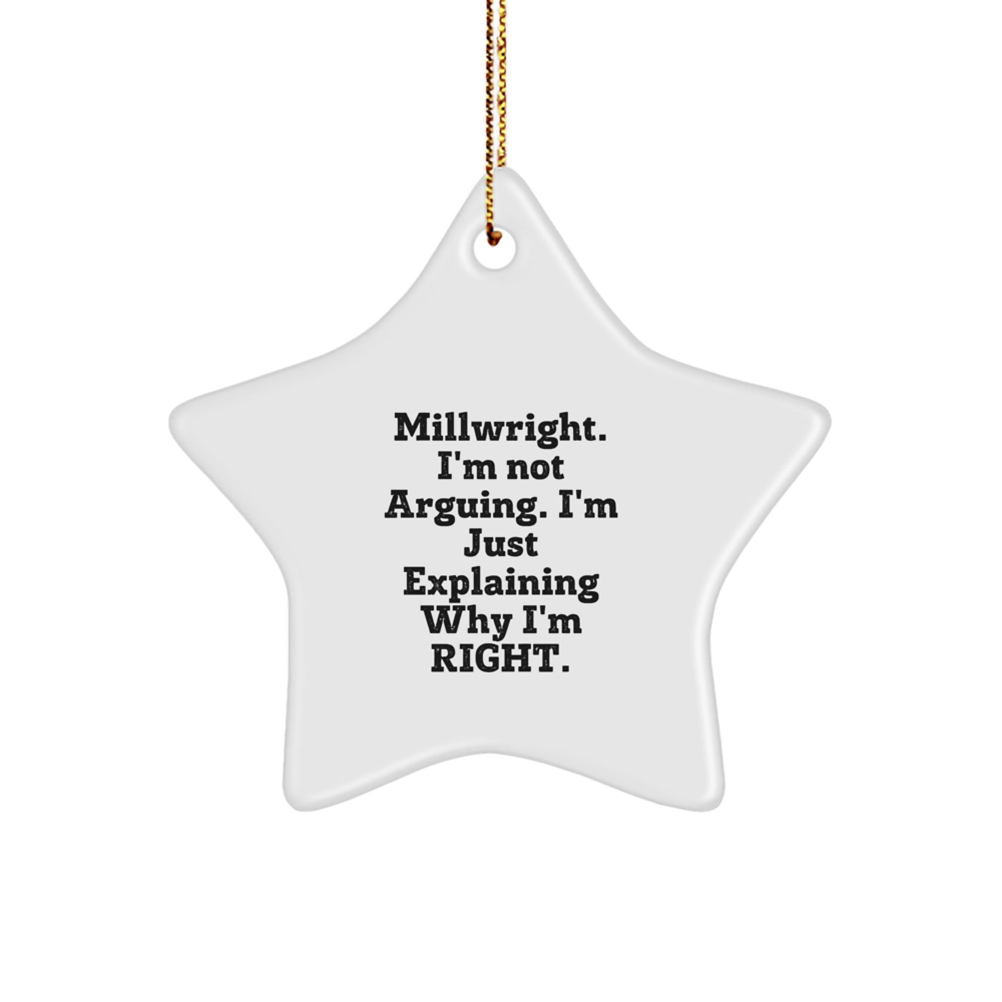 Funny Millwright Star Ornament, Gifts for Him, Christmas Unique Gifts from Friends - Image 1