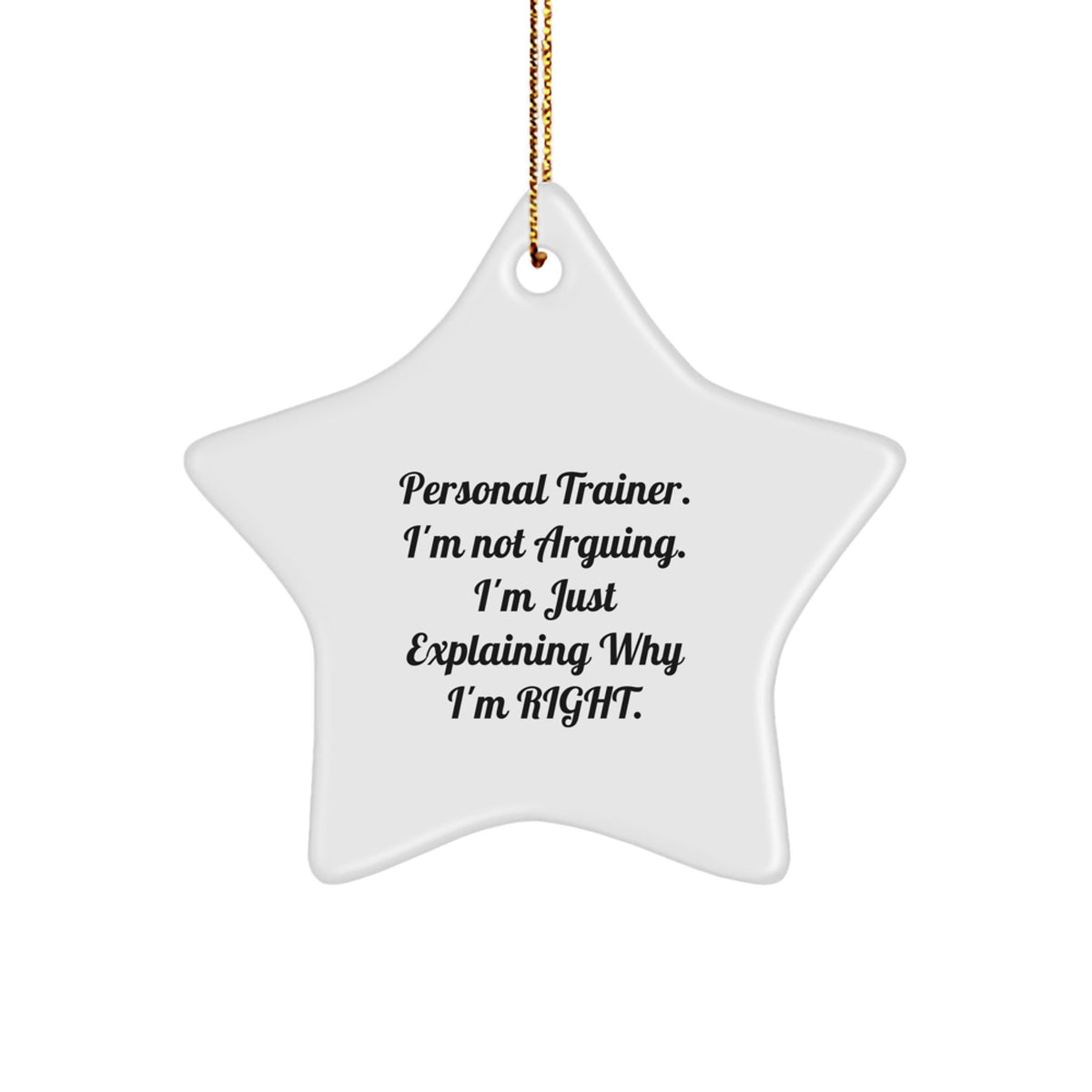 Funny Personal Trainer Gifts from Men to Friends - Star Ornament Christmas Unique Finds - Image 1