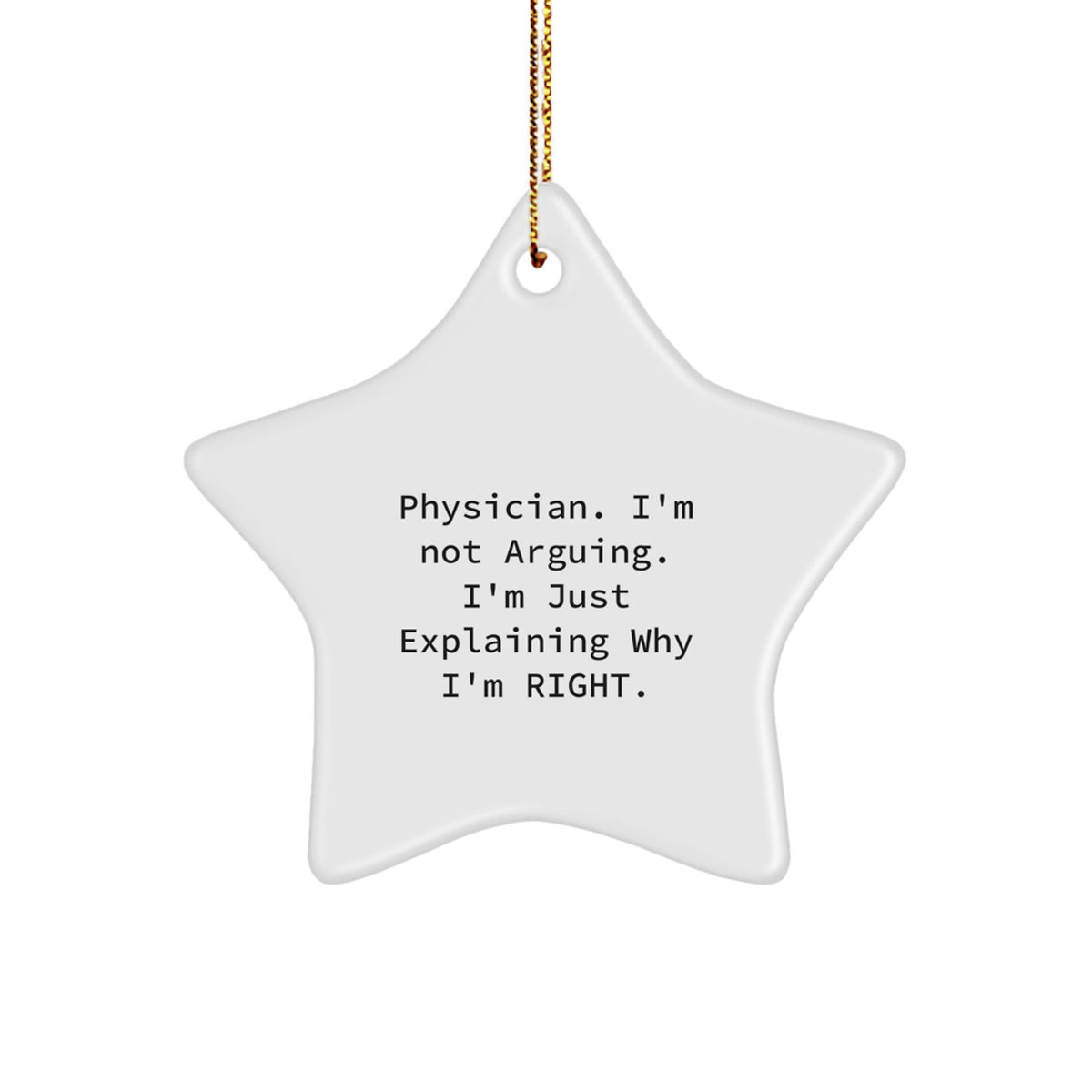 Physician Unique Star Ornament for Coworkers – Christmas Gift - Image 1