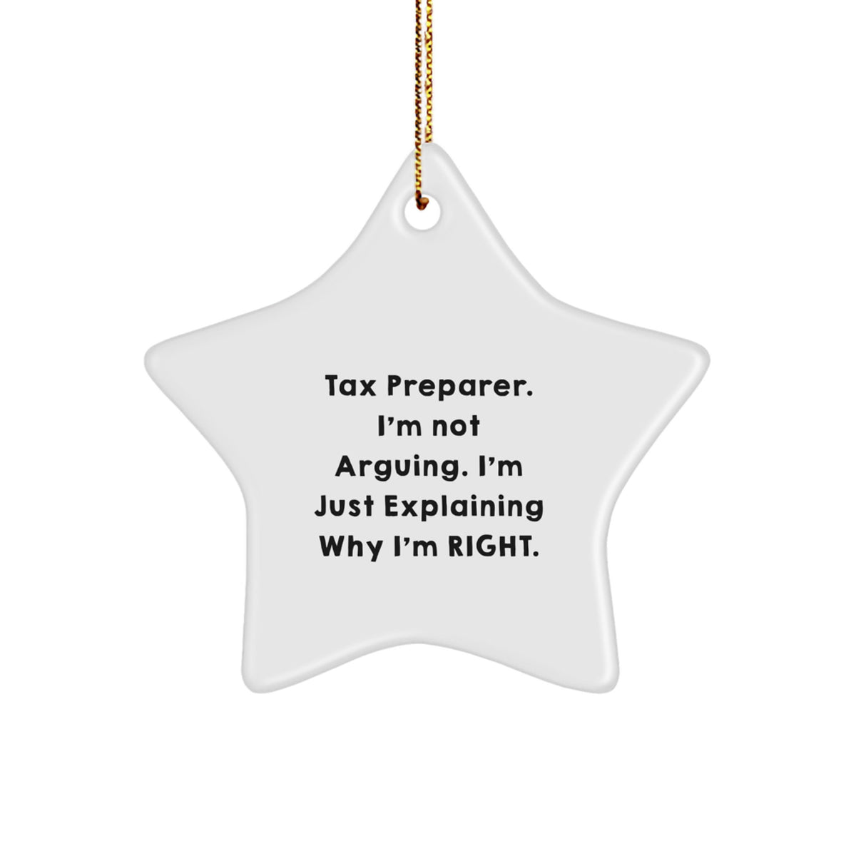 Funny Tax Preparer Gifts from Men, Women, Friends, Coworkers, Family - Star Ornament, Explaining Why I'm Right, Christmas Unique Gifts - Image 1