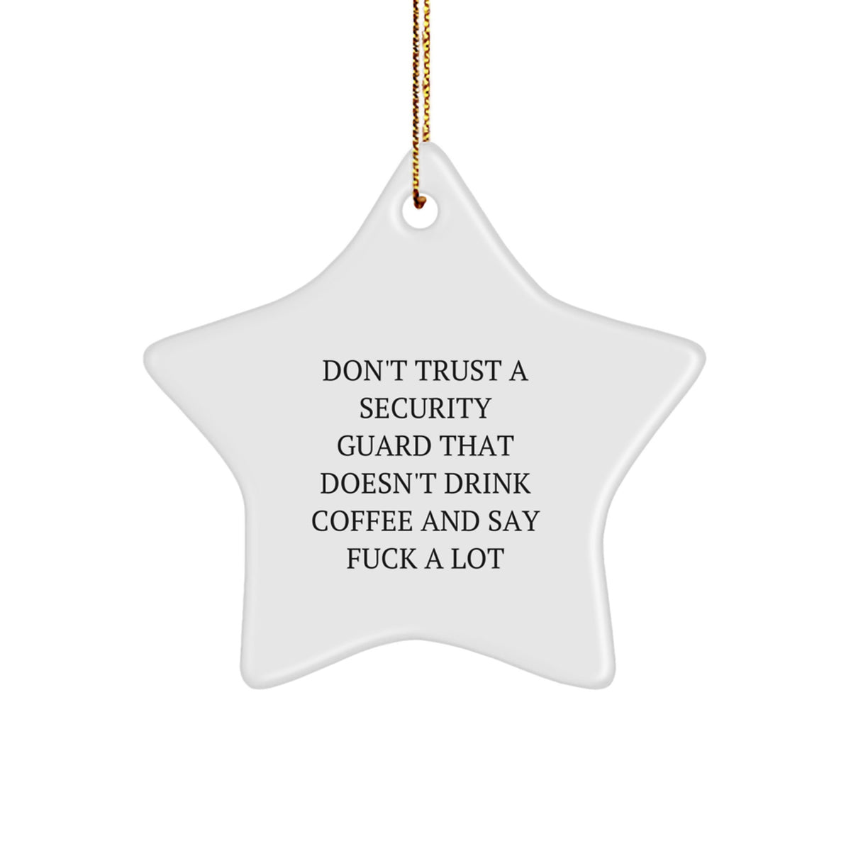 Security Guard Star Ornament Gift for Coworkers Idea Christmas Funny - Image 1