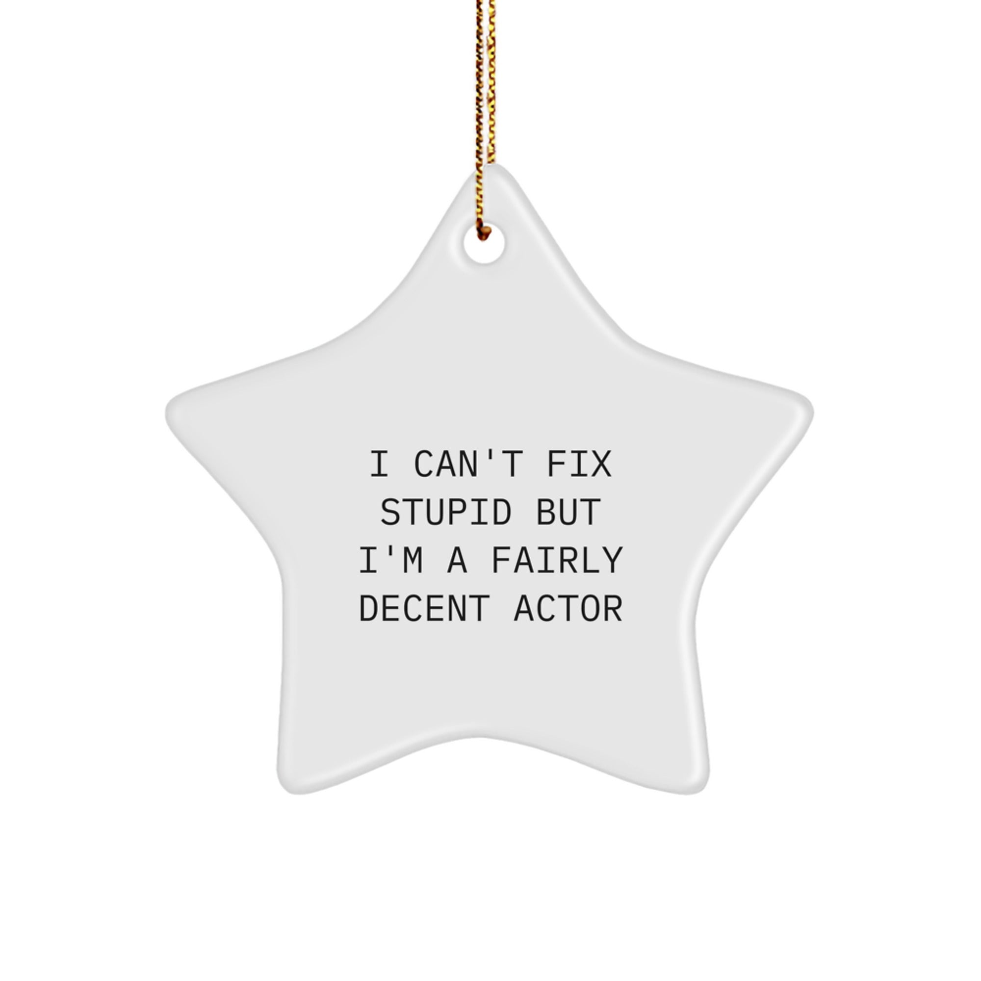 Funny Actor Gifts from Friends for Him - Actor Star Ornament - Christmas Unique Star-Shaped Decor - Image 1
