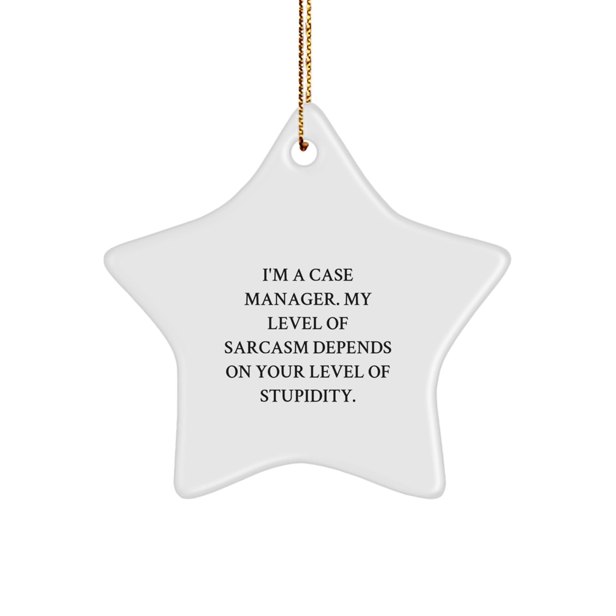 Funny Case Manager Gifts from Friends for Case Manager, Star Ornament Quote, Christmas Unique Gifts - Image 1