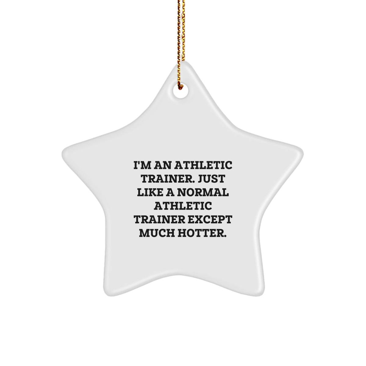 Funny Athletic Trainer Star Ornament Gifts from Friends for Christmas Decorations - 'I'm An Athletic Trainer. Just Like A Normal Athletic Trainer Except Much Hotter.' - Image 1
