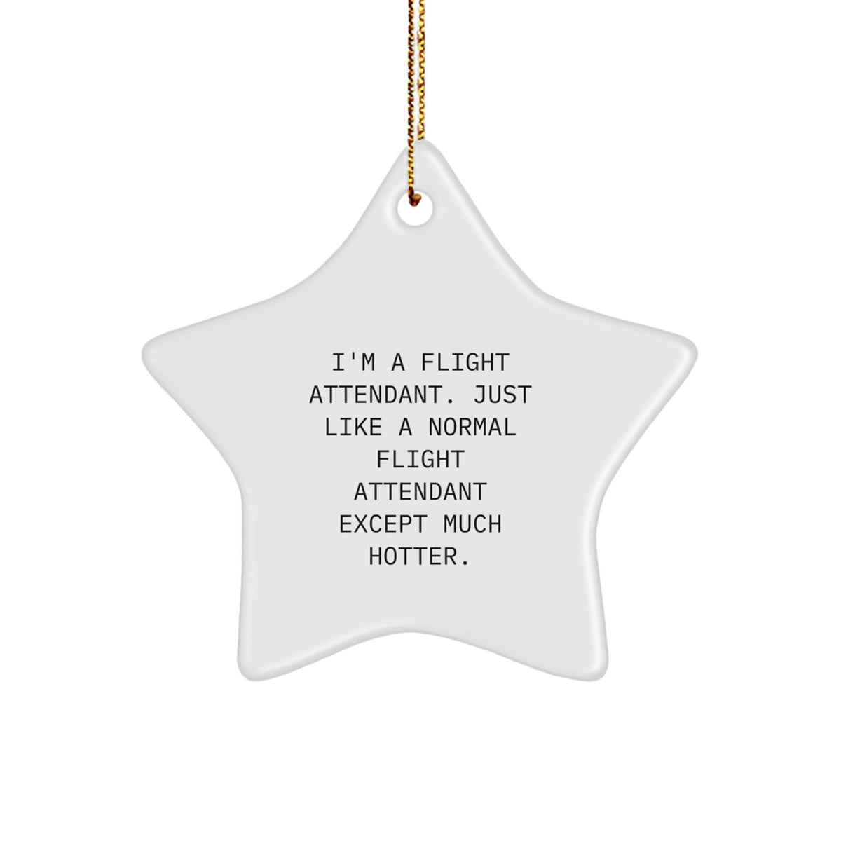 Flight Attendant Gifts for Men and Women - Funny Quote Star Ornament, Christmas Unique Gifts from Friends and Family - Image 1