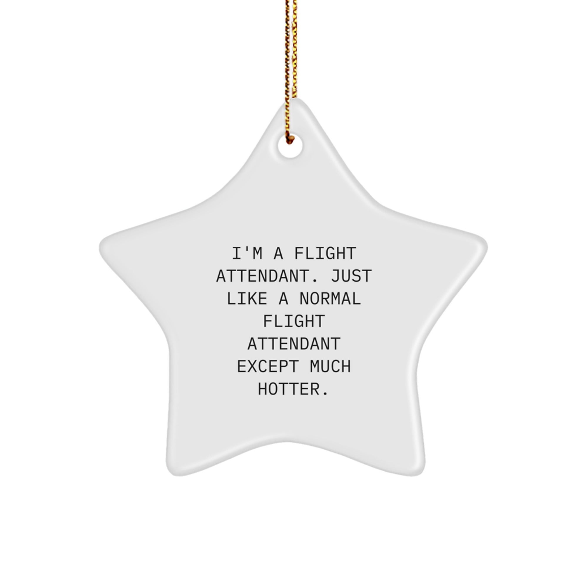 Flight Attendant Gifts for Men and Women - Funny Quote Star Ornament, Christmas Unique Gifts from Friends and Family - Image 1