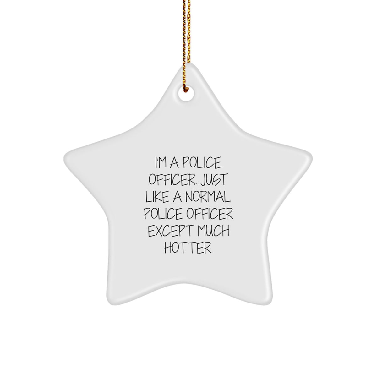 Funny Police Officer Star Ornament Gifts from Men to Friends, Unique Christmas Decorations for Police Officer Home Office Desk - Image 1