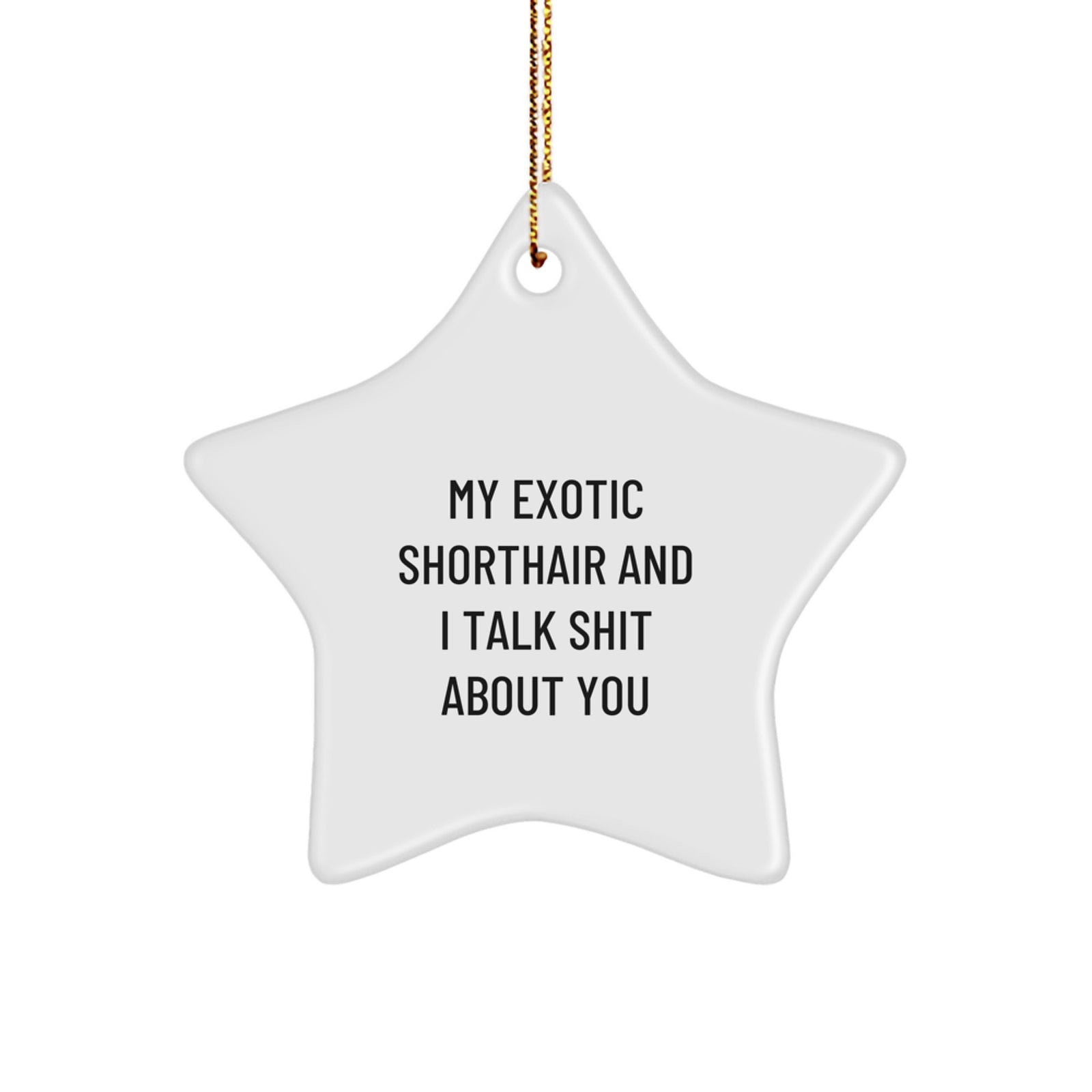Funny Exotic Shorthair Cat Lover Gifts, Christmas Unique Star Ornament for Friends, Coworkers, Family, Exotic Shorthair Cat Owners - Image 1