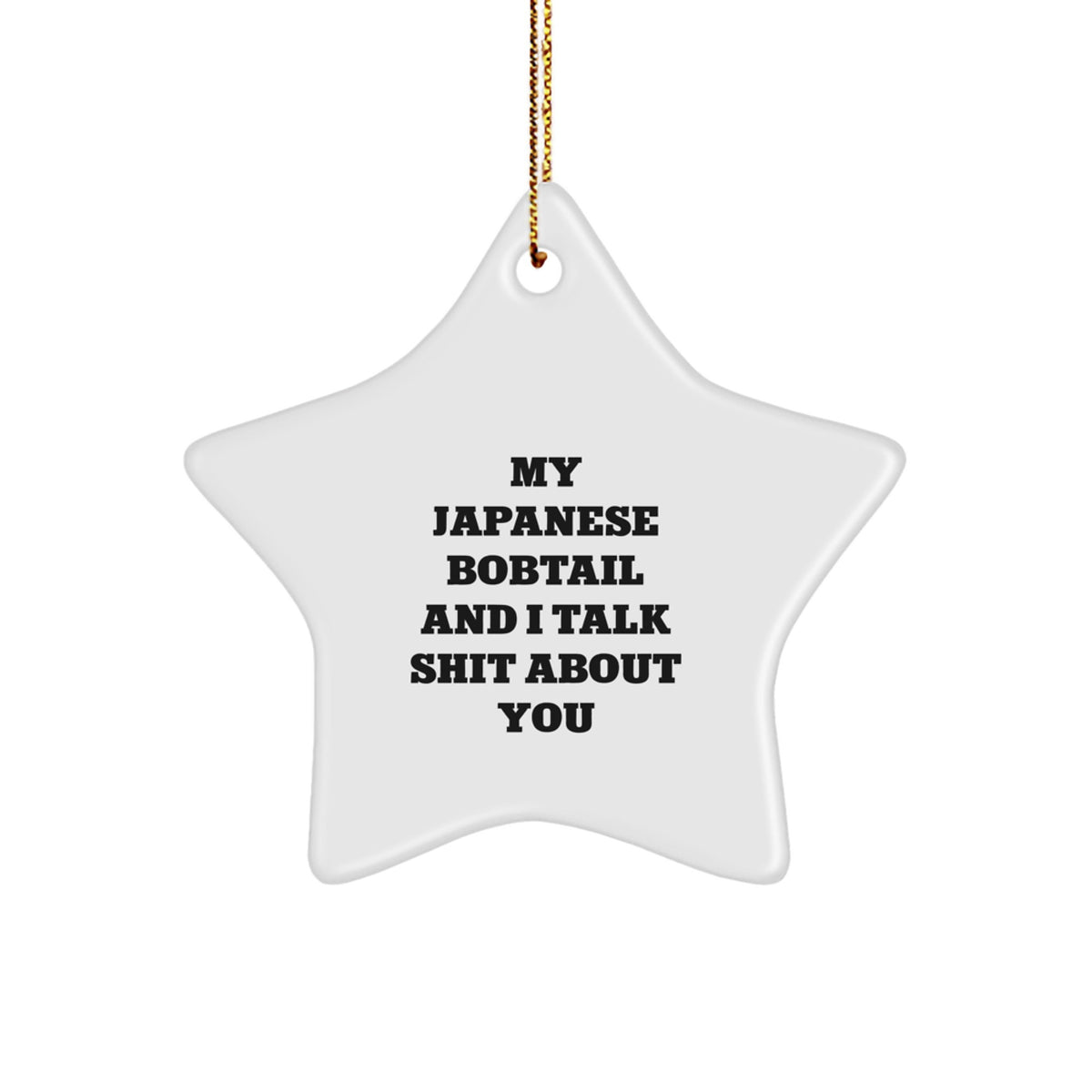 Funny Japanese Bobtail Cat Star Ornament Gifts for Friends from Men with Christmas Unique Gifts - Image 1