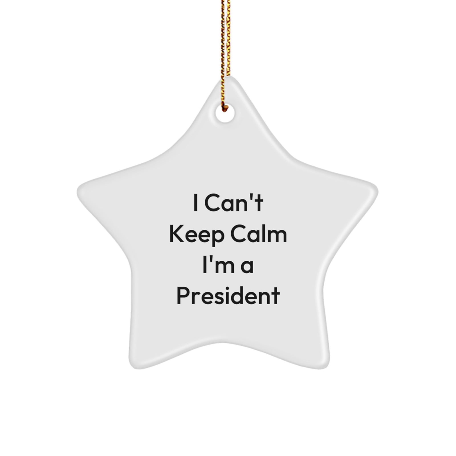 Funny President Gifts I Can't Keep Calm I'm A President Star Ornament for President, Men, Family, Friends, and Coworkers, Christmas Unique Gifts from Men, Women, Friends, and Family - Image 1