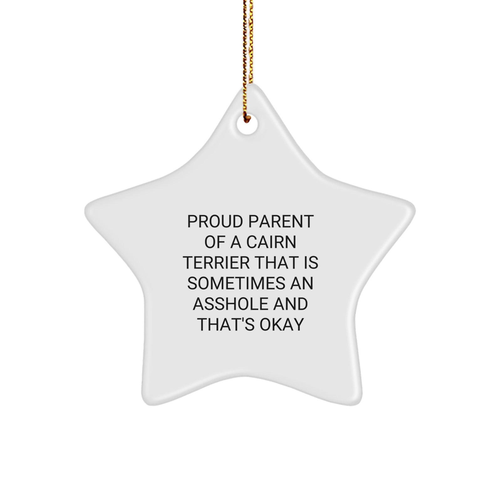 Funny Cairn Terrier Dog Gifts for Men or Women, Proud Parent Quote Christmas Unique Star Ornament from Lover or Friend - Image 1
