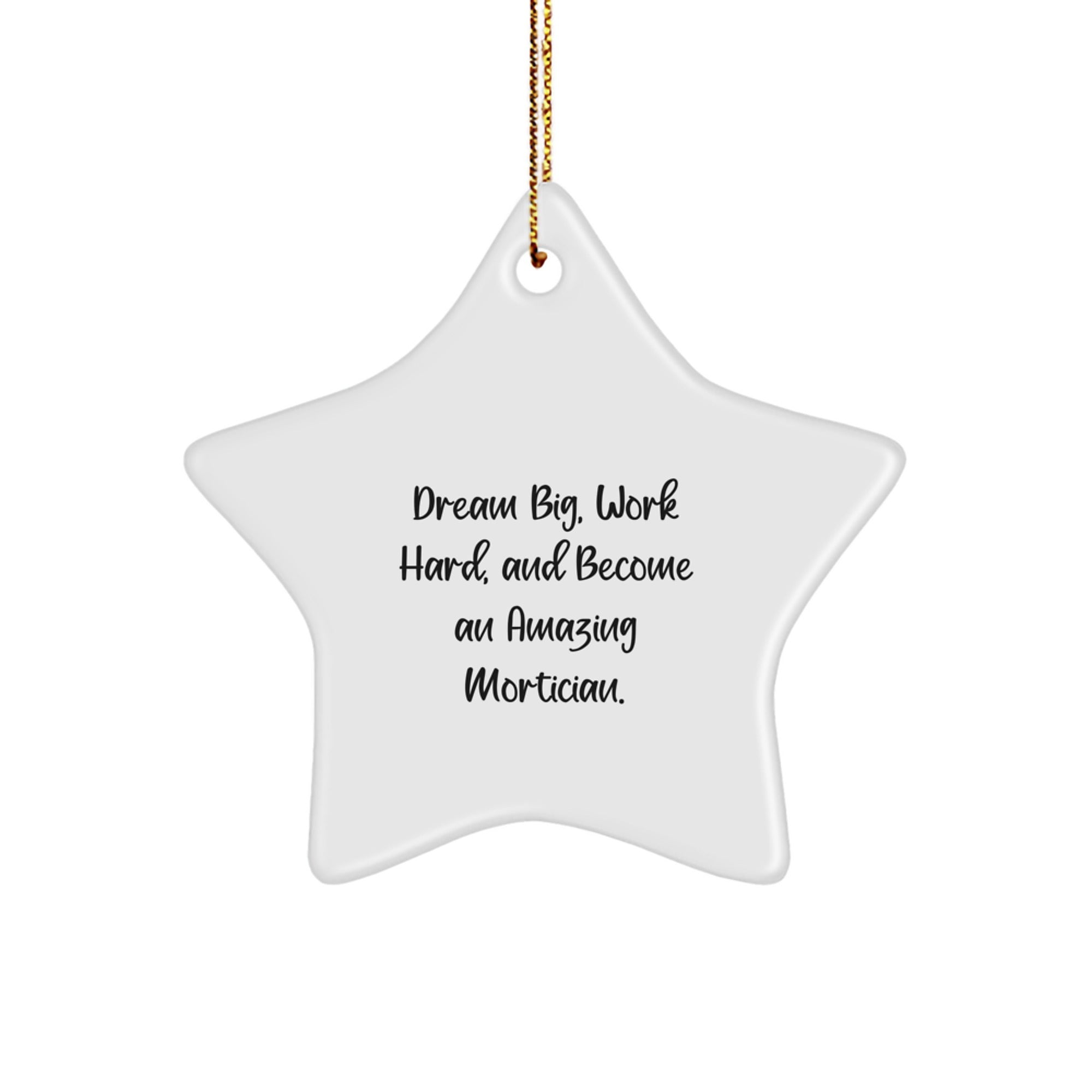 Funny Mortician Gifts from Friends Unique Star Ornament for Men Women Family - Dream Big Work Hard Quote Christmas Decorations - Image 1