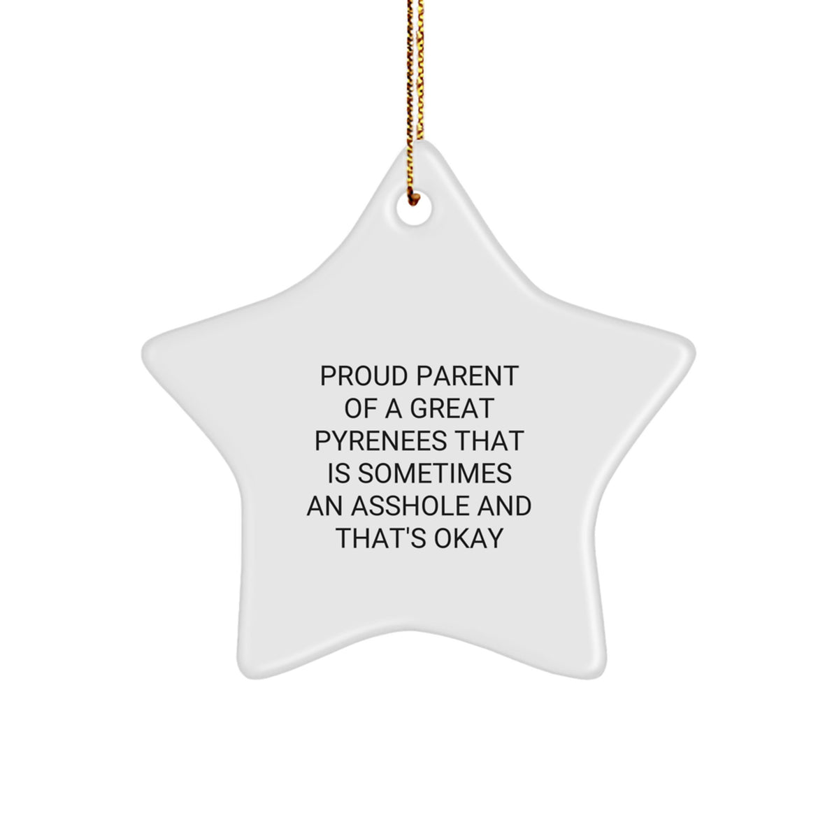 Great Pyrenees Dog Star Ornament, Funny Gifts for Great Pyrenees Dog Owners, Proud Parents, Friends, and Family, Christmas Unique Gifts from Friends to Great Pyrenees Dog Lovers - Image 1