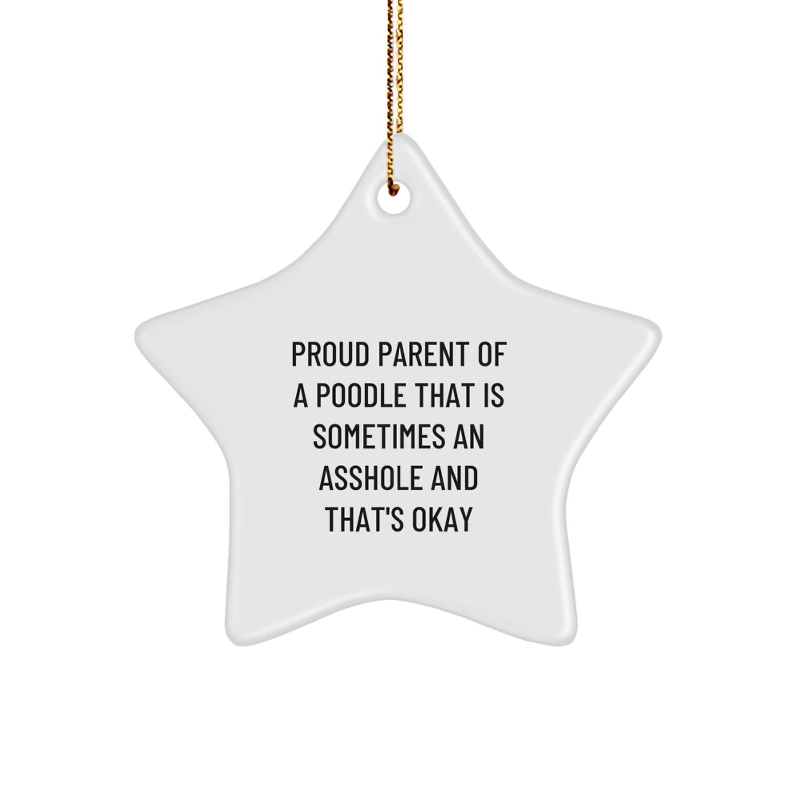 Funny Poodle Dog Christmas Unique Gifts from Proud Parents, Star Ornament for Poodle Dog Lovers, Gifts for Men Women Friends Family - Image 1