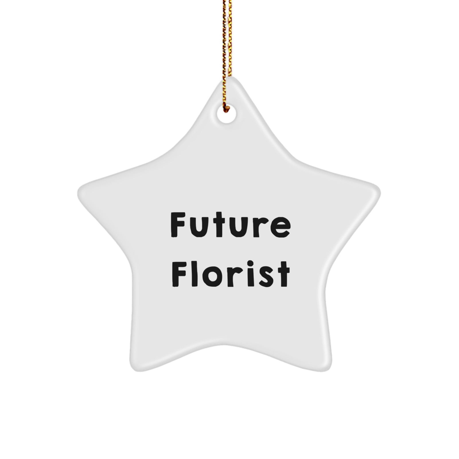 Funny Florist Gifts from Men for Friends - Star Ornament with Future Florist Quote, Unique Christmas Unique Gifts for Florist Lovers - Image 1