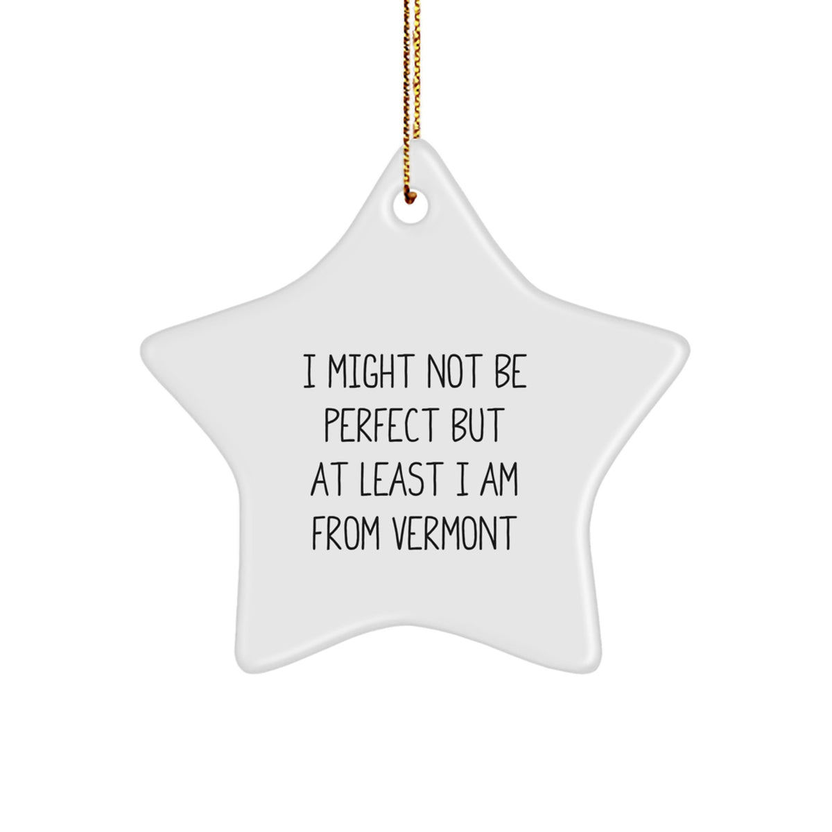 Funny Vermont Gifts from Family to Friends, Unique Star Ornament for Christmas, &#39;I Might Not Be&#39; Decoration - Image 1